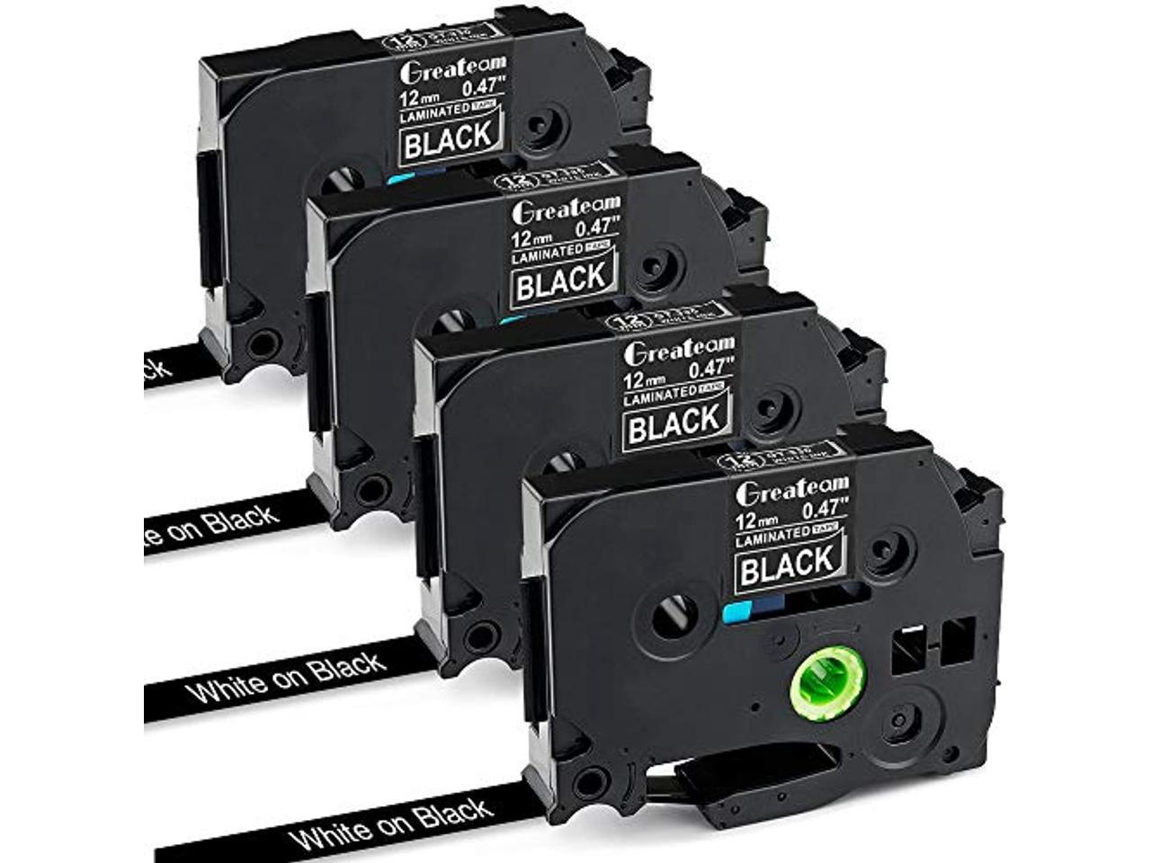 Compatible with Brother 5PK TZ-221 PTD400 Black on white Label Tape 0.35" 