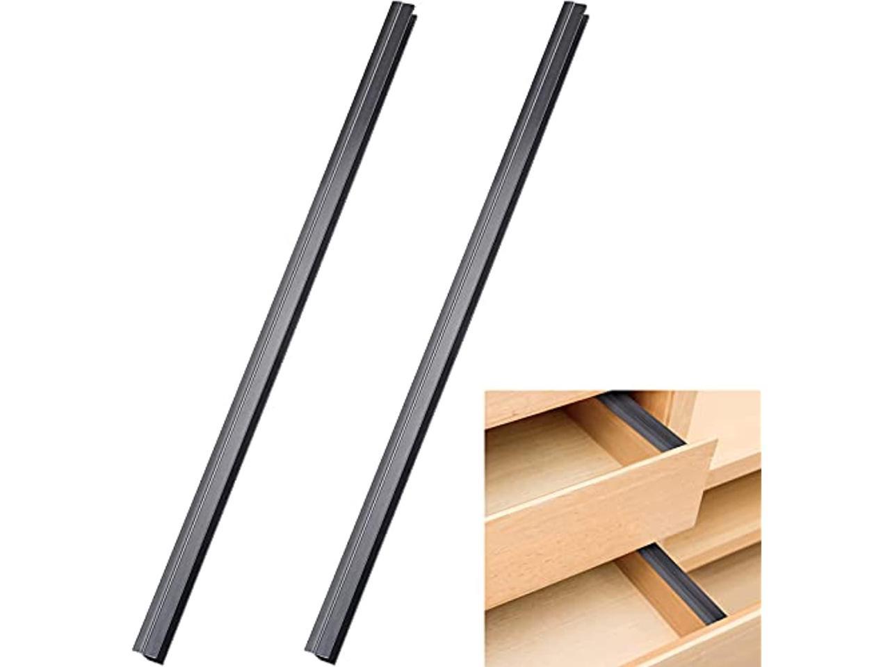 1/2 Inch Drawer Sides 24 Inch Long 4 Pieces Hanging File Rails PVC Black File Rails for 1/2 Drawer Sides Hanging File System Keeping Your Folders Neat and Organized 