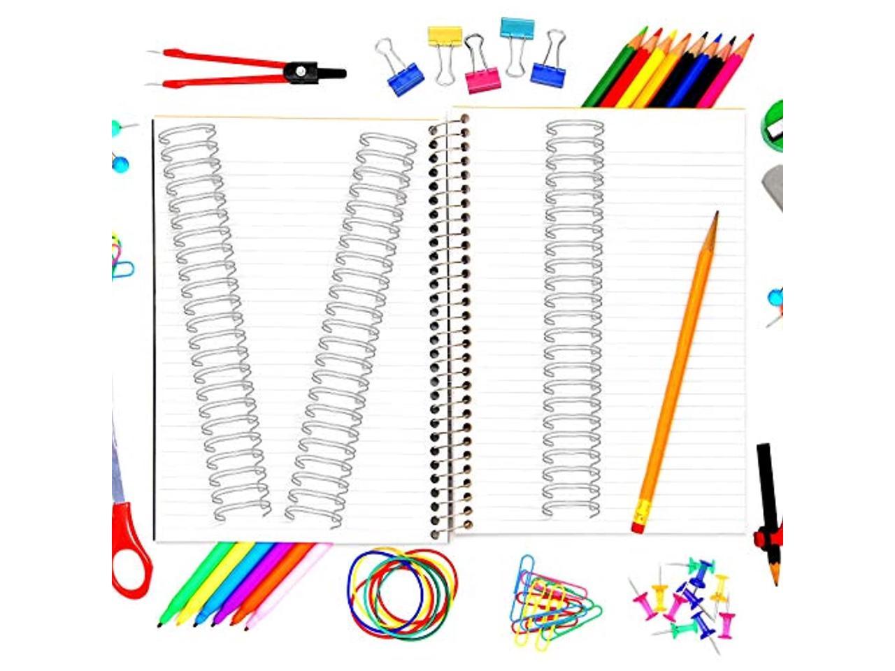 6 Pieces Twin Loop Wire Binding Spines Double Loop Wire Binding Rings Wire Cinch 1 Inch Diameter 23 Holes for Teacher Student Document Notebook Making White 