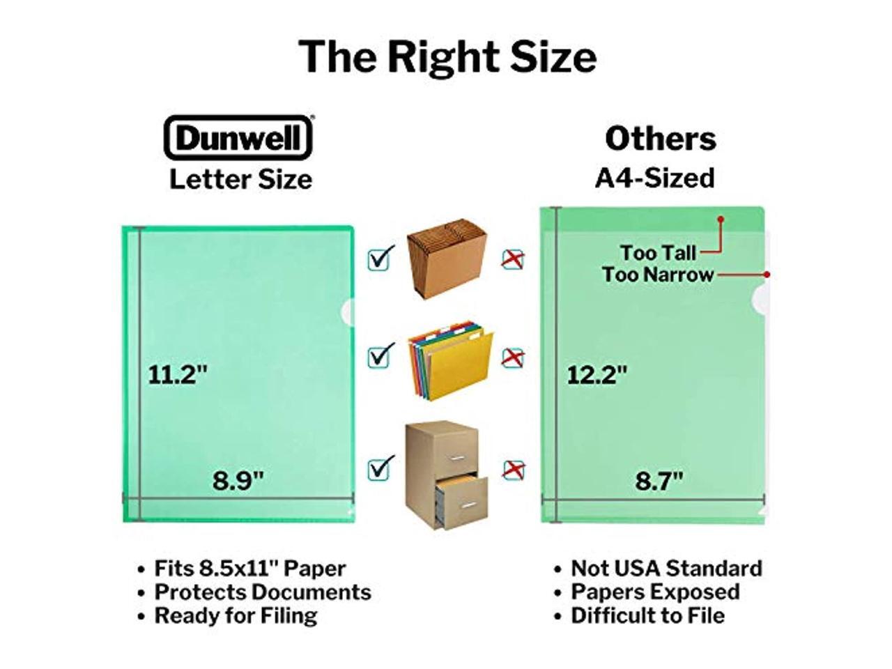 Archival Plastic Document Sleeve 12 Pack, Assorted 6 Colors Dunwell