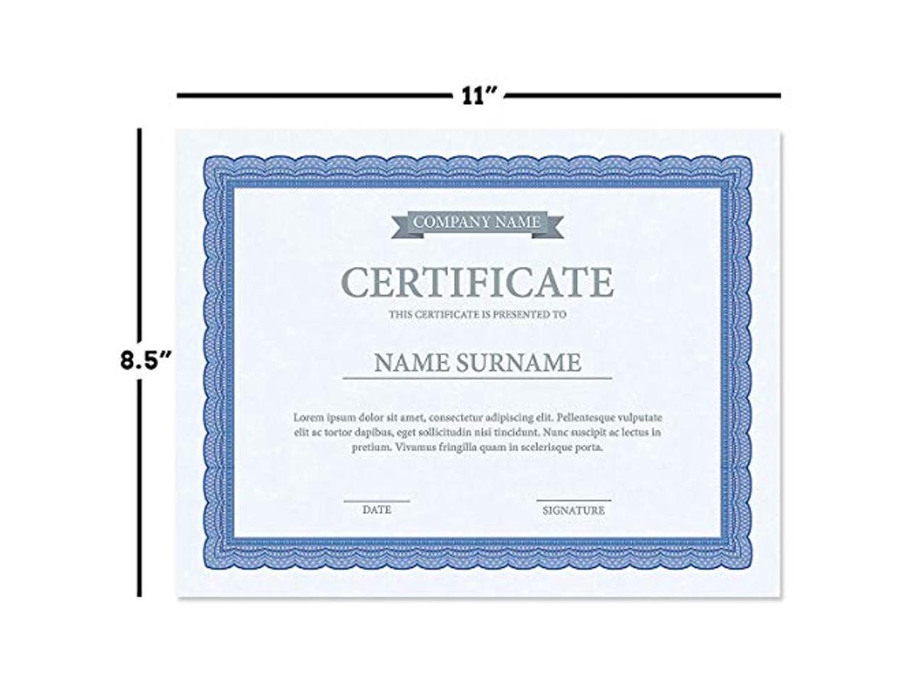 for Office Pack of 100 8-1/2 x 11 on 60 lb Graduation Laser & Inkjet Printer Compatible Stock Business Awards School Diplomas Intricate Blue & White Parchment Certificate Papers