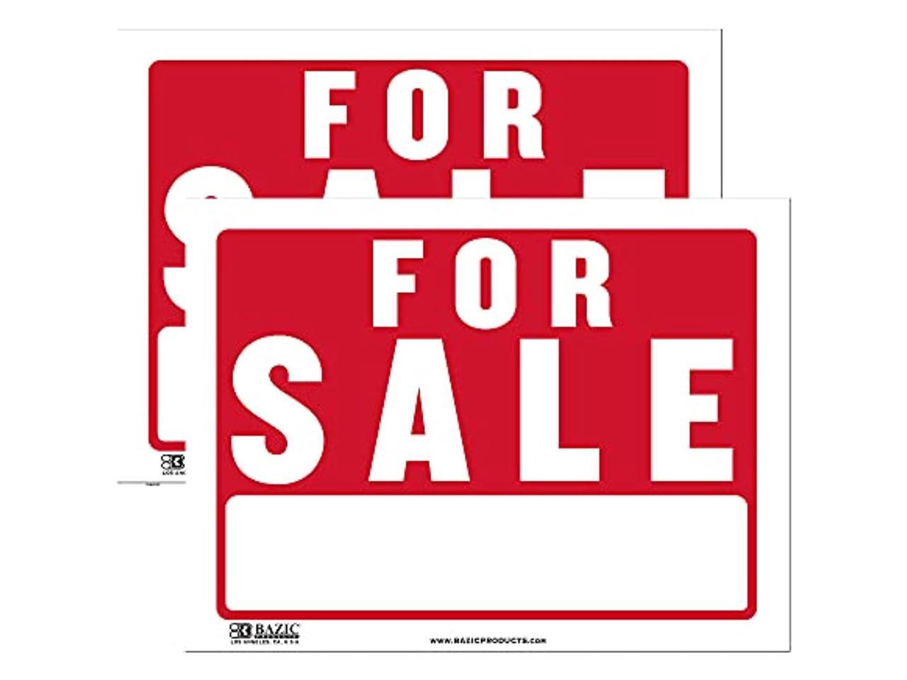 FOR SALE Sign — 12x16 inch Weatherproof Plastic Sell Cars Property 