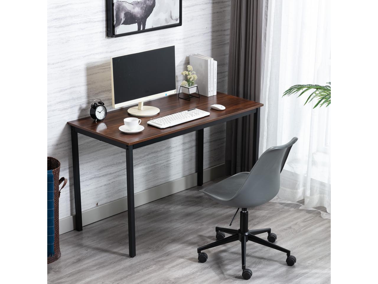 Writing Computer Desk Modern Sturdy Writing Desk Study Table Gaming Table Bonzy Home Computer Desk for Home Office Walnut Brown 