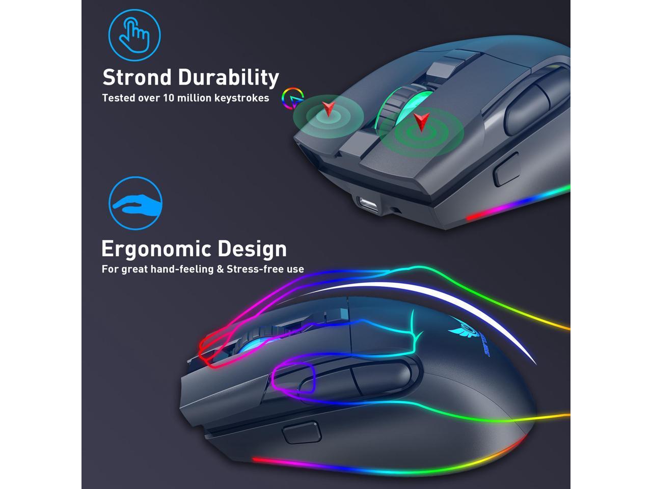 Ludus Dominum Rechargeable Wireless Gaming Mouse,large-size ,Ergonomic ...