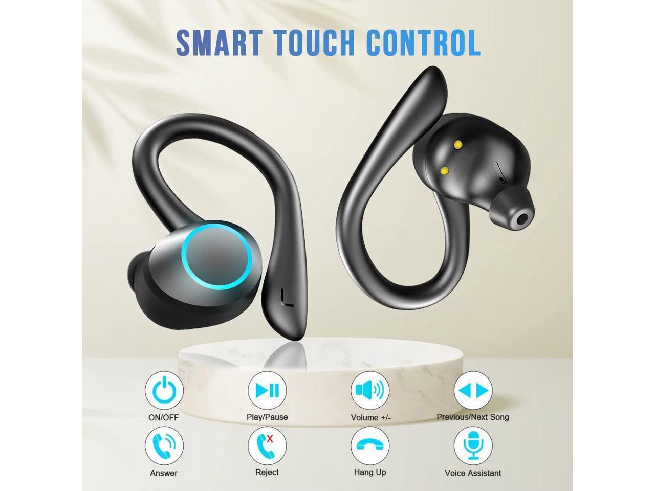 Wireless Earbud 2021 New Model Bluetooth 5.1 Sport Headphones in Ear with Earhooks IP7 Waterproof Earphones Bluetooth Earbud Wireless Headphones with Immersive Sound Noise Cancelling Headset 