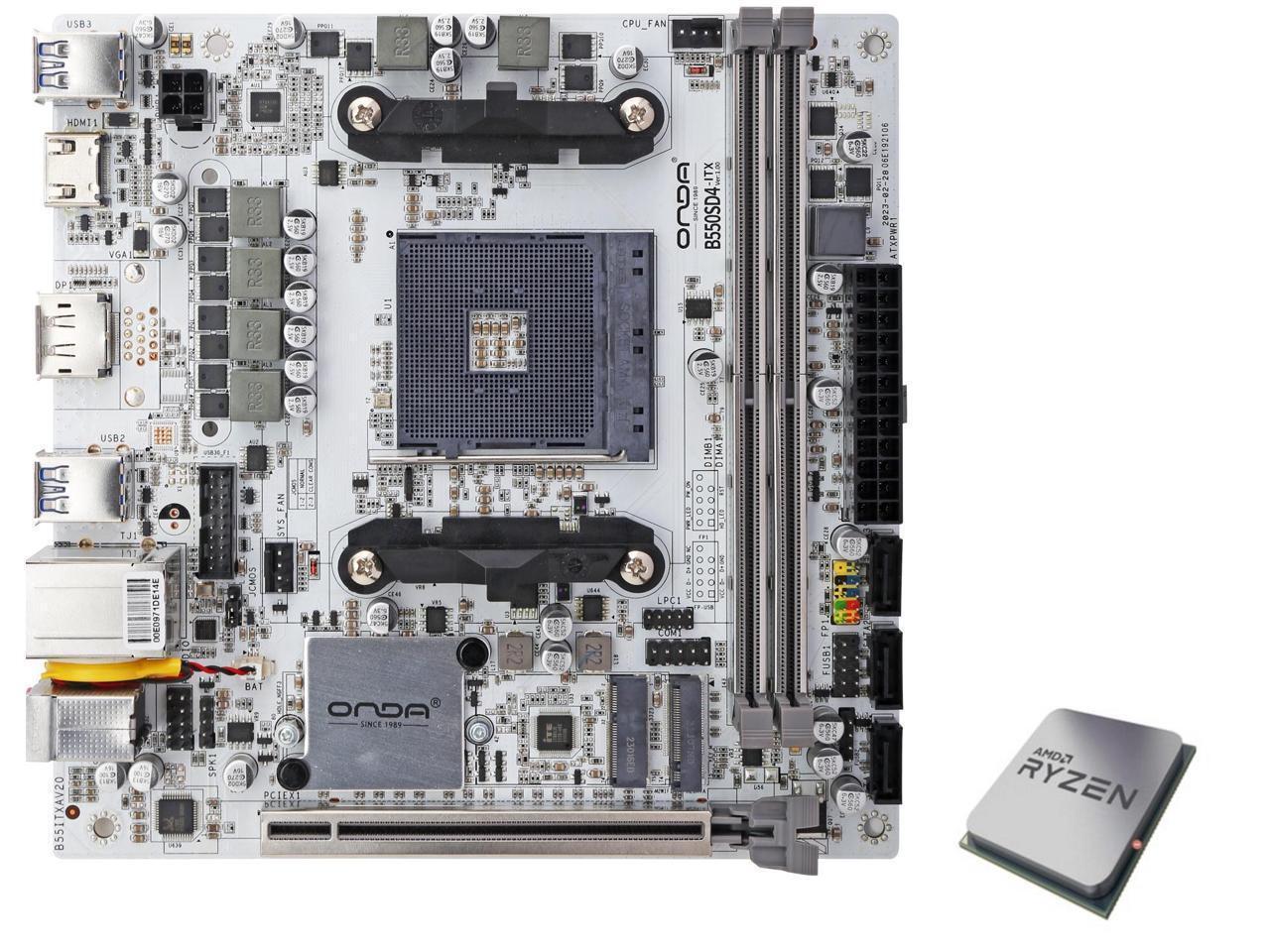 Hoengager B550 ITX AM4 Motherboard + AMD Ryzen 5 5600X CPU Combo