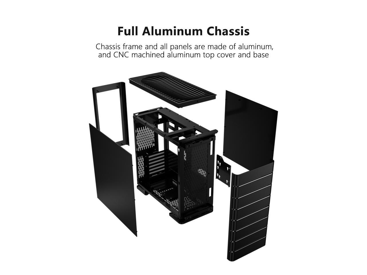 ABEE SMART EM30 BLACK ATX MidTower Aluminum Computer Case w/ Compact Size, Aluminum Frame & All
