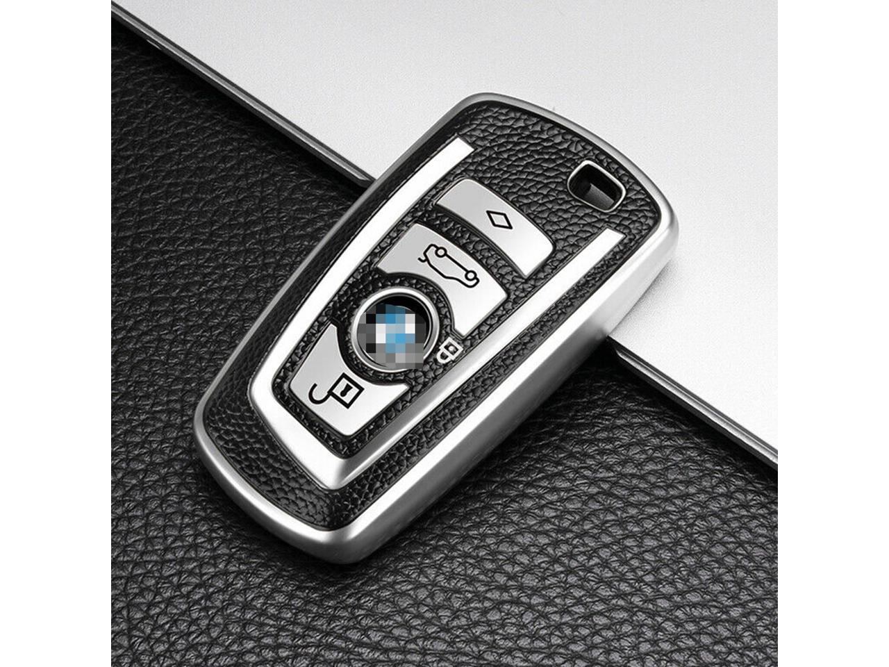 Real leather Keyless Smart Key Case Cover Trim for part of BMW F10 F20 F30 F13 F01 F25 3 or 4 buttons 1 3 5 7 series Be sure check key shape and our pictures before you buy 
