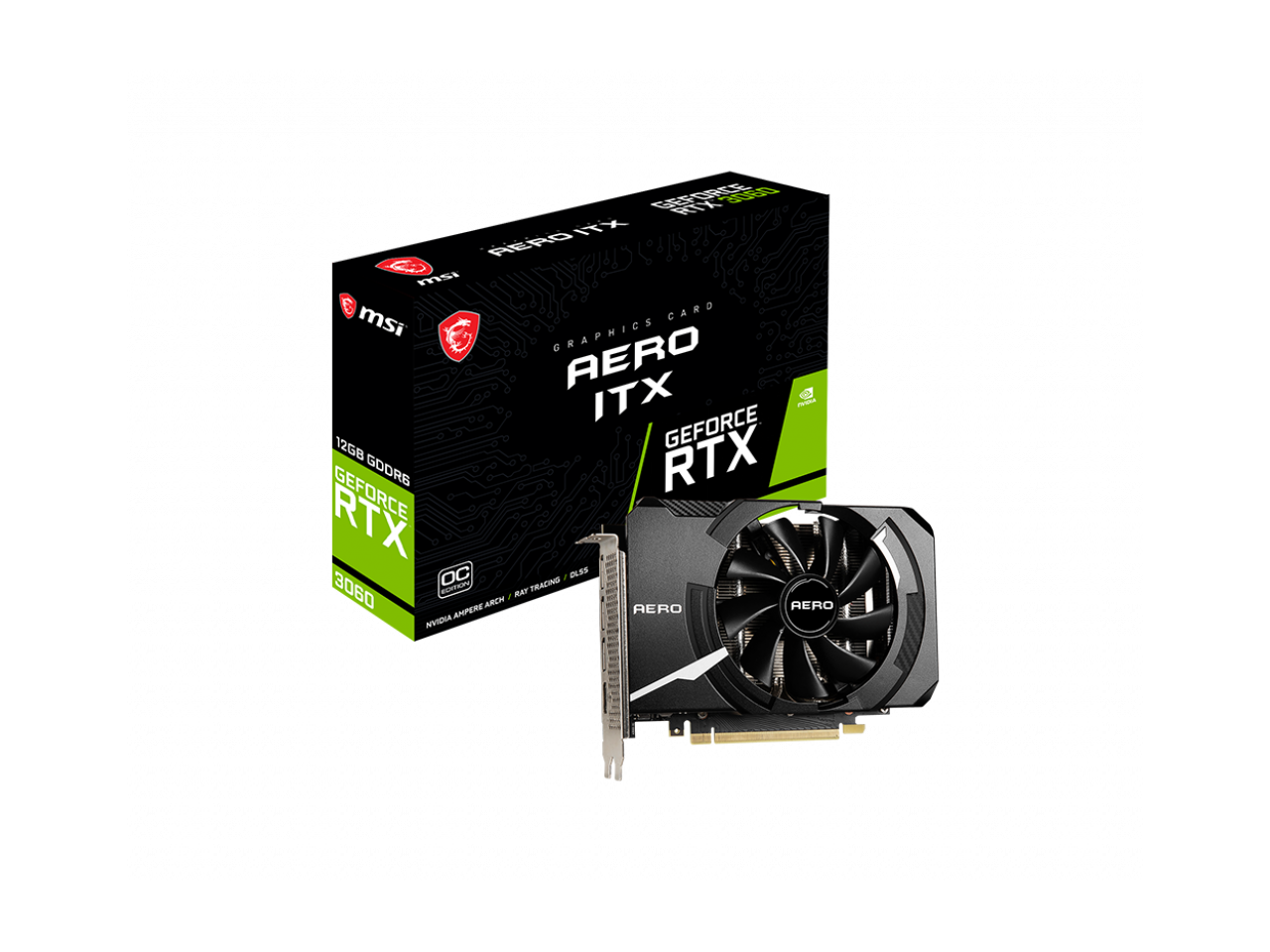 RTX MSI GeForce RTX 3060 AERO ITX 12G OC Graphics Board 12GB GDDR6 VD7870 New 