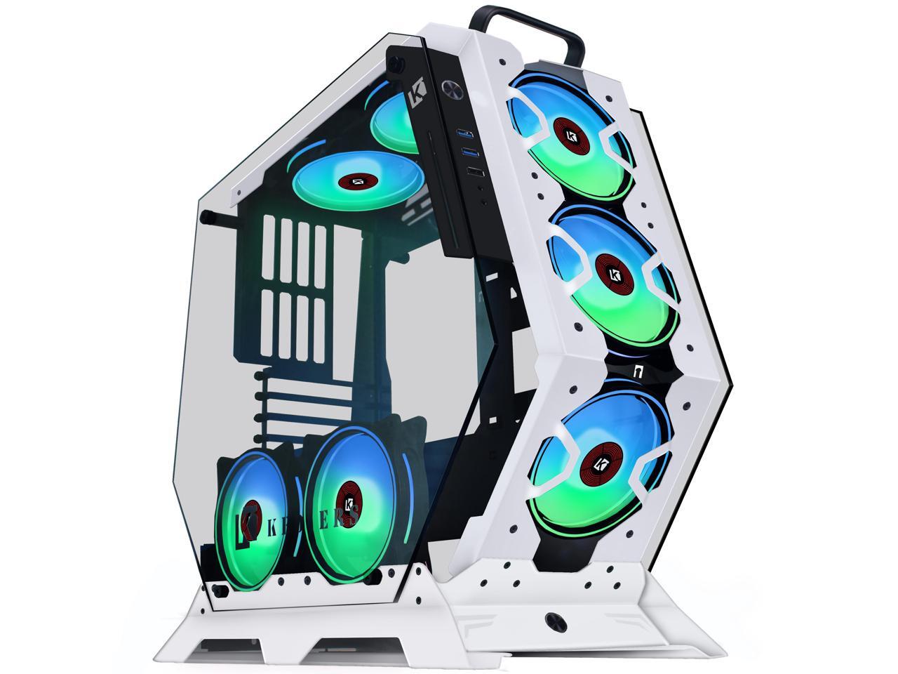 KEDIERS 7 PCS RGB Fans ATX MidTower PC Gaming Case Open Computer Tower