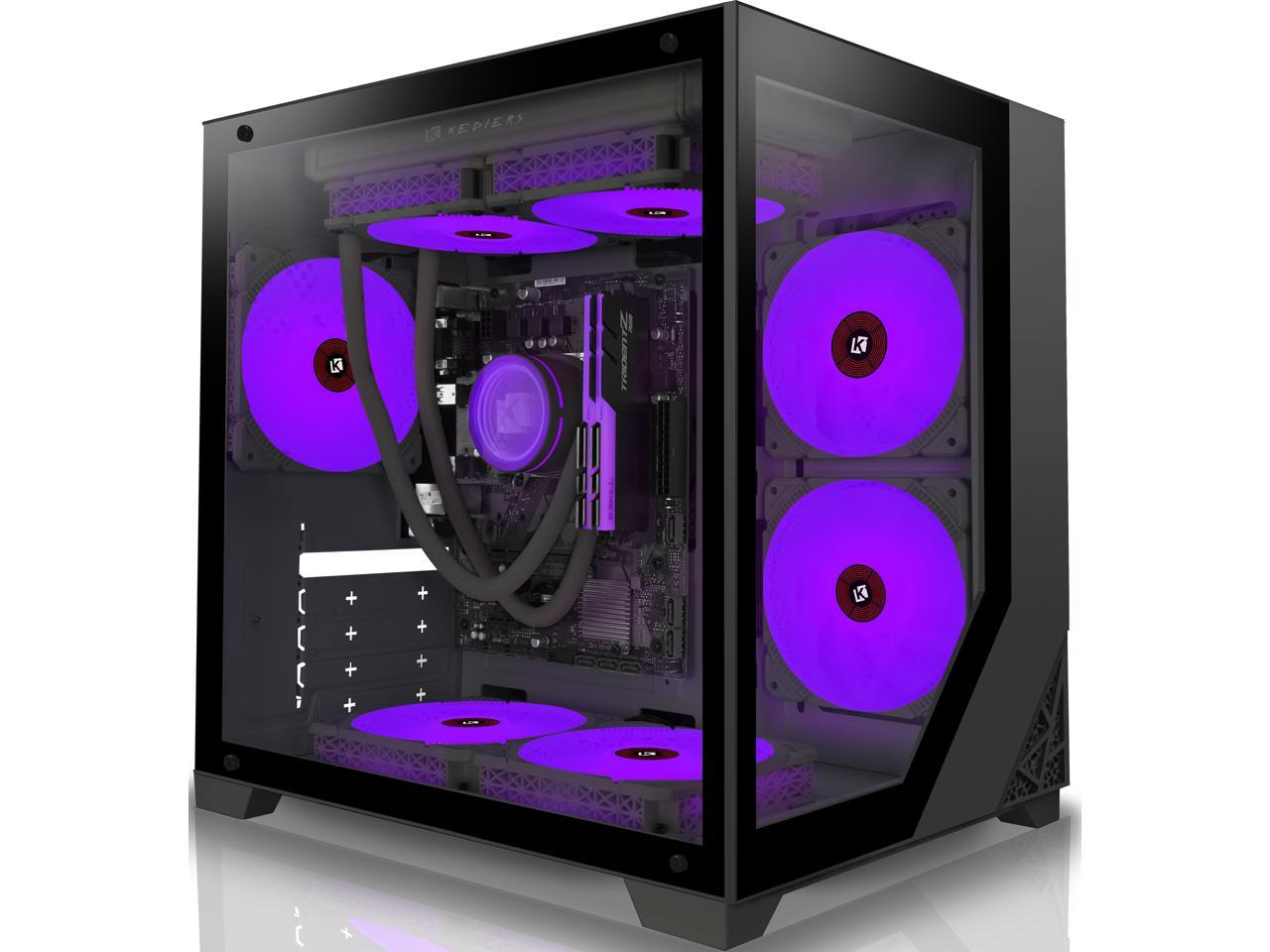 Kediers Mini Tower Pc Case 7 Argb Fans Micro Atx Gaming Pc Case With 2