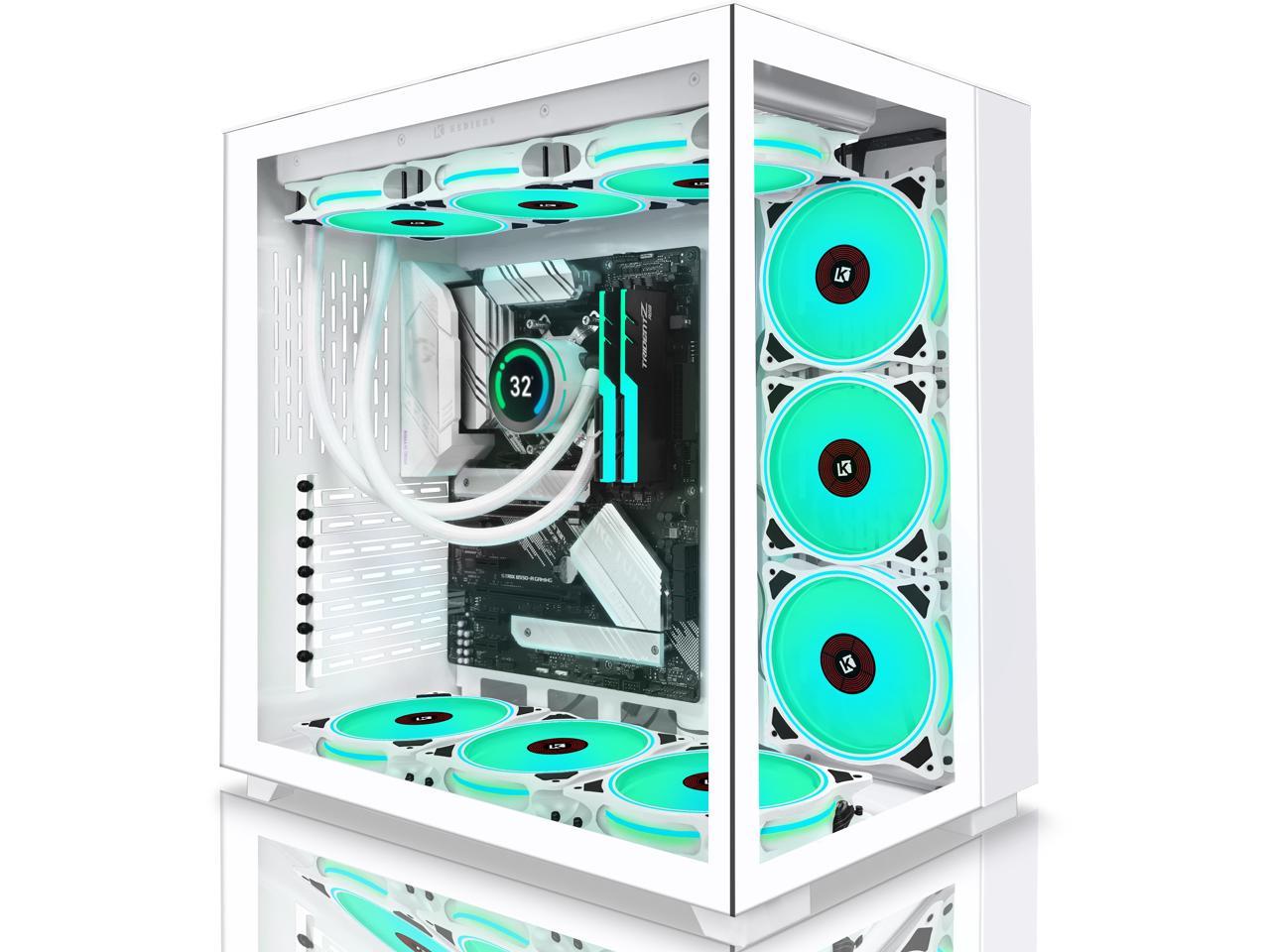 KEDIERS PC CASE ATX Mid Tower Case Tempered Glass Gaming Computer Case ...