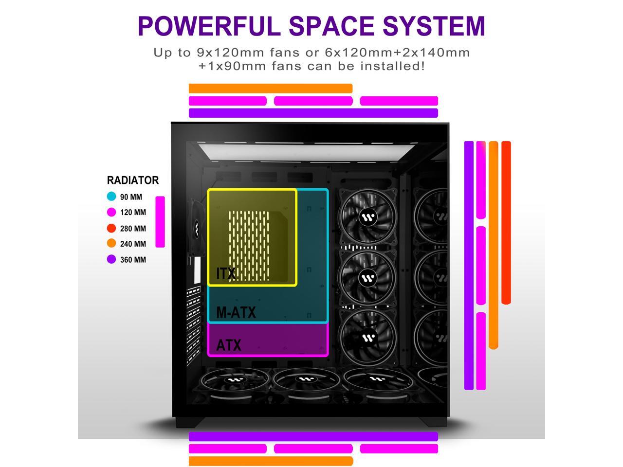KEDIERS PC Case 7 PWM Cases Fans,ARGB Mid Tower ATX Gaming Computer