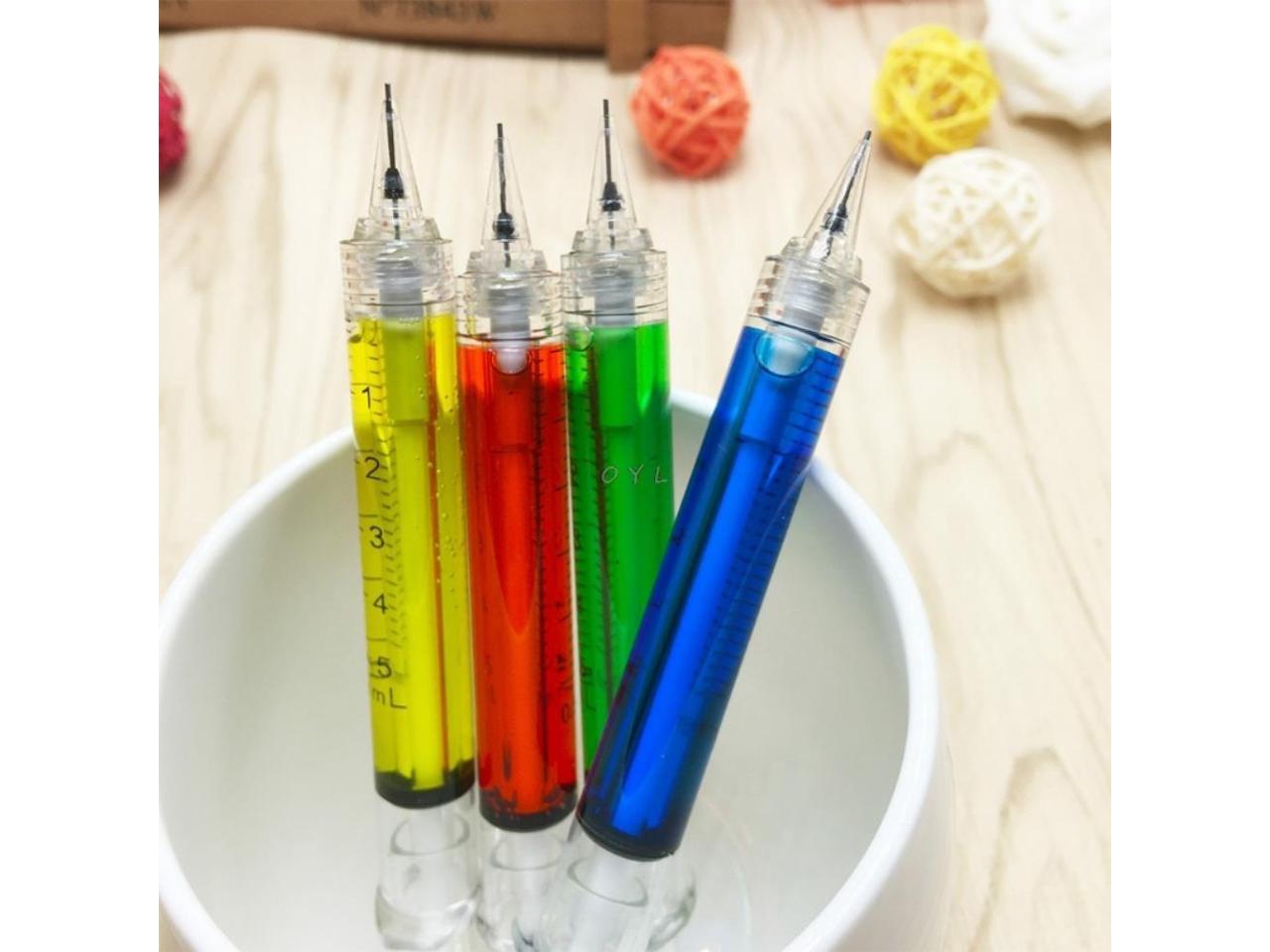 5pcs Colorful Syringe Injector Mechanical Sharp pencil Office School Stationery 