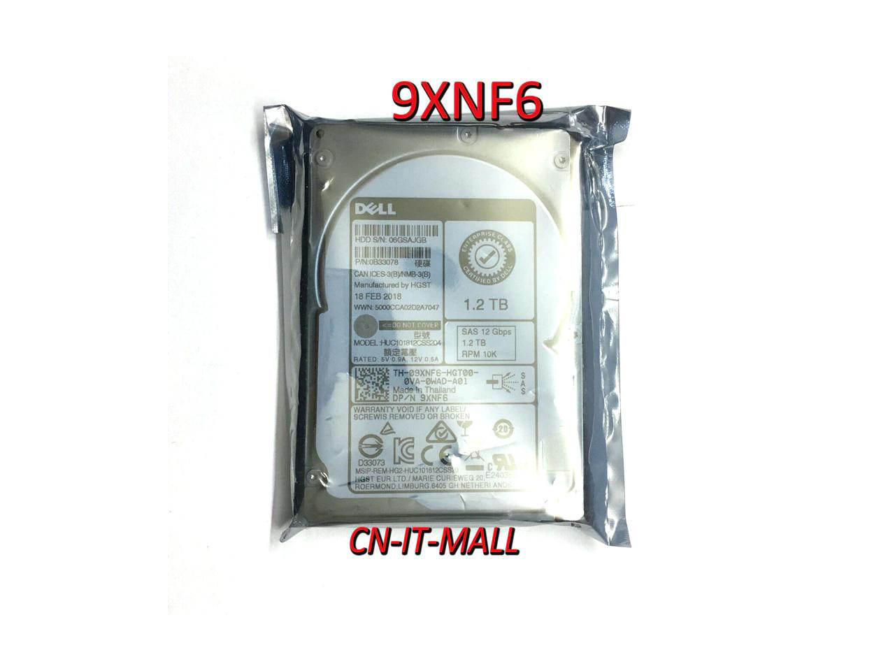 Disco Rigido Dell 09XNF6 HUC101812CSS204 1.2TB 10000U/Min 128MB SAS-3 2 Disco Rigido Dell 09XNF6 HUC101812CSS204 1.2TB 10000U/Min 128MB SAS-3 2