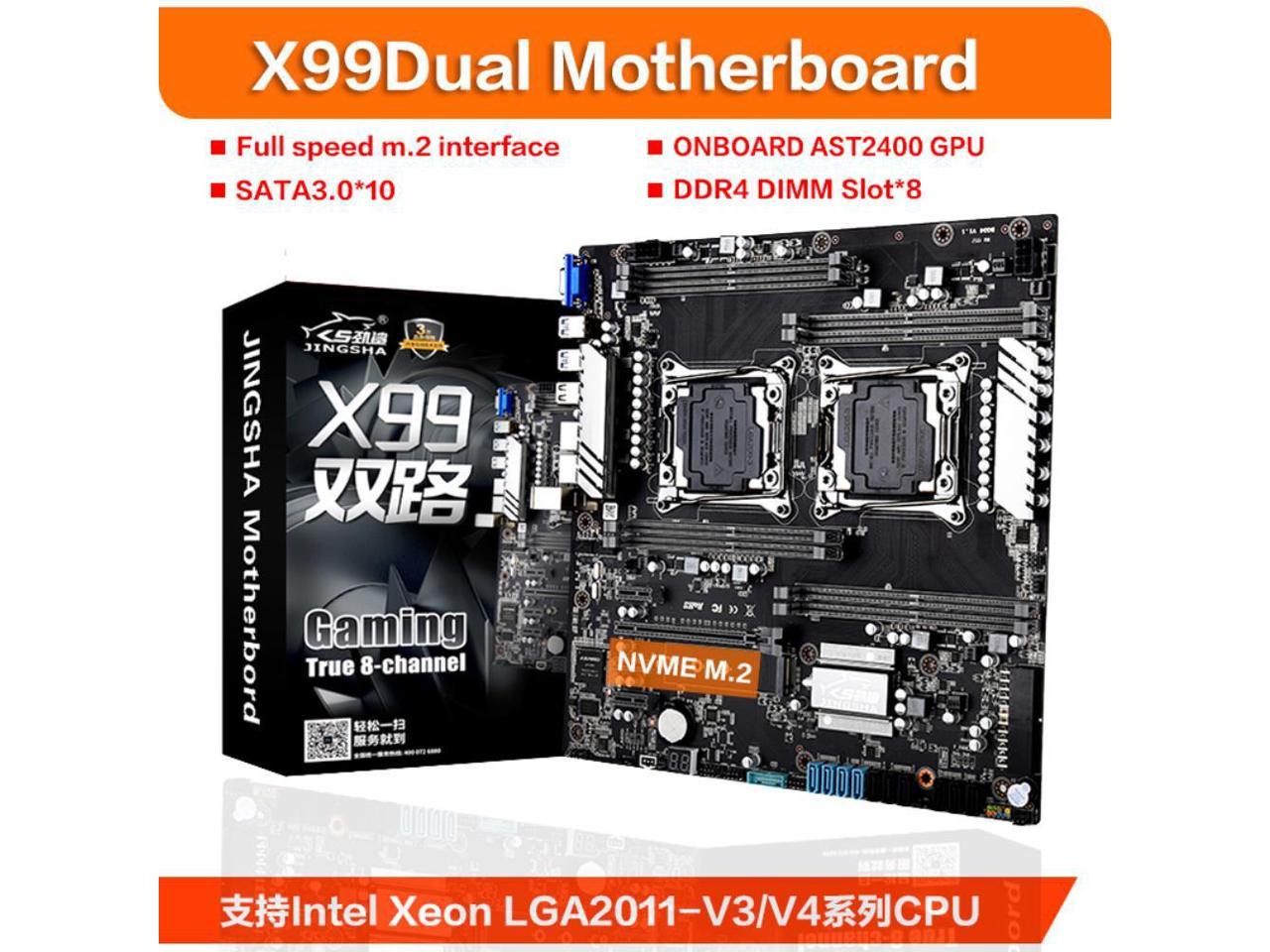 JINGSHA x99 Dual CPU Motherboards Socket LGA 2011-3 Dual Gigabit ...