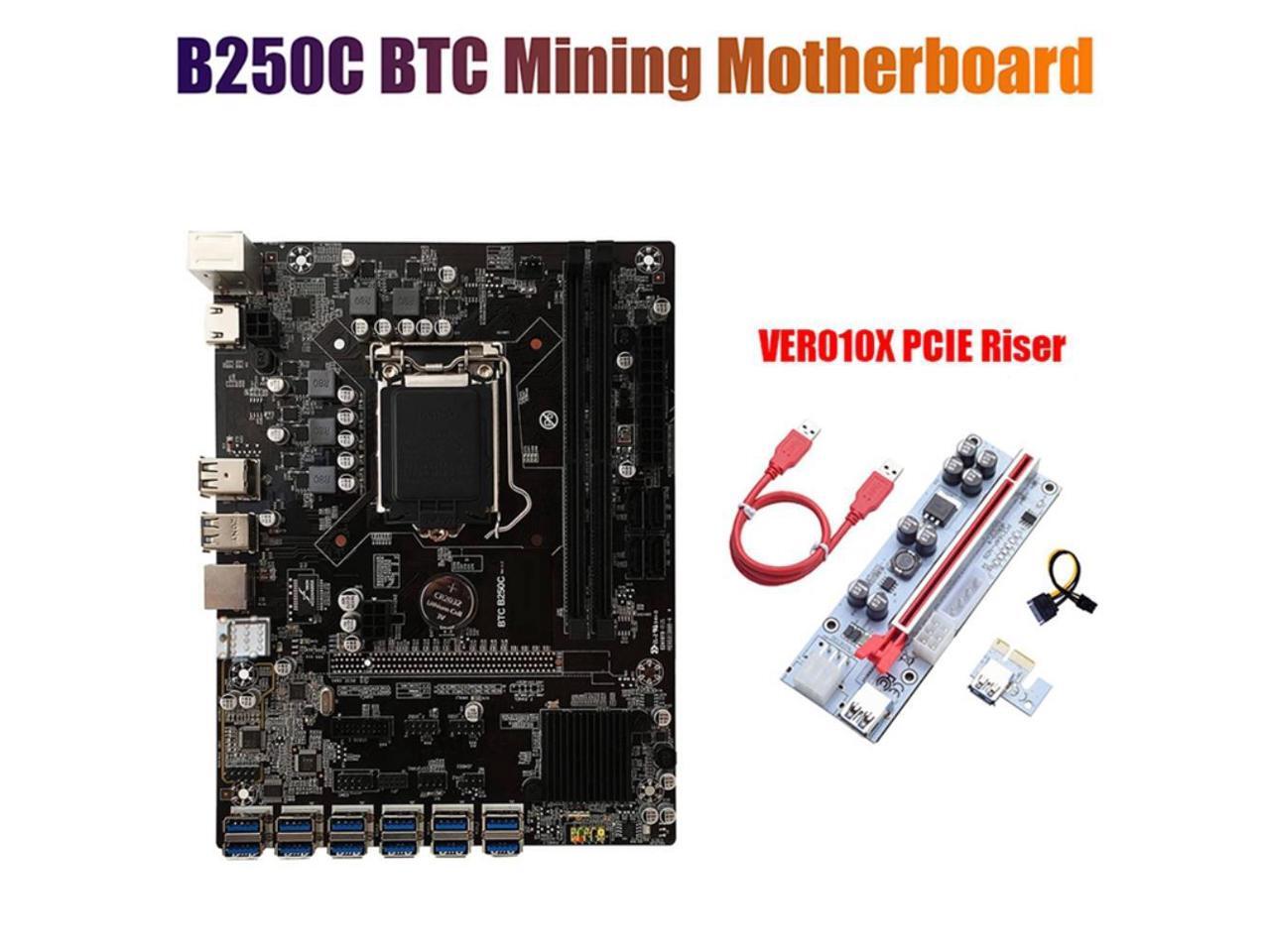 ver010x Pcie Riser 12 xPCIe a usb3.0 GPU SL u4g4 B250c BTC Mining Scheda Madre 