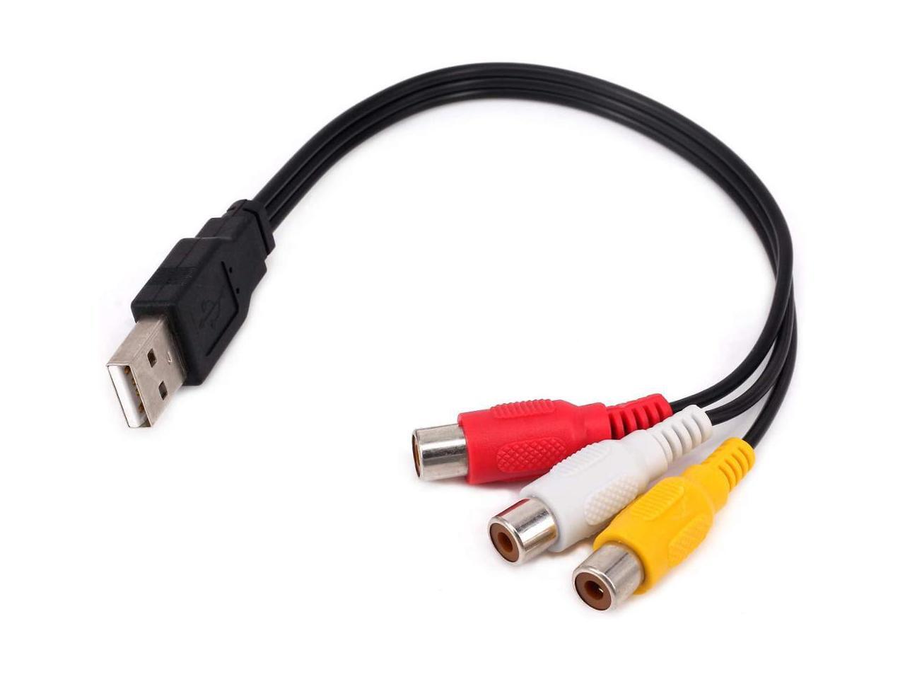 USB to 3RCA Cable, USB A 2.0 Male to 3 RCA Female Video Audio Capture