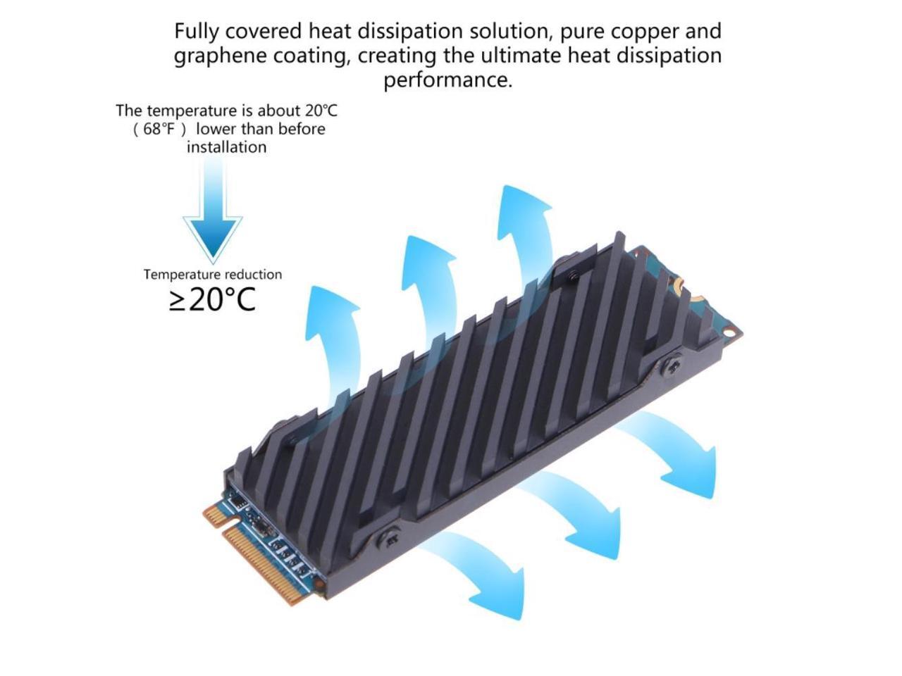 Pure Copper Graphene Heatsink M 2 NGFF 2280 PCI E NVME SSD Cooling pure-copper-graphene-heatsink-m-2-ngff-2280-pci-e-nvme-ssd-cooling