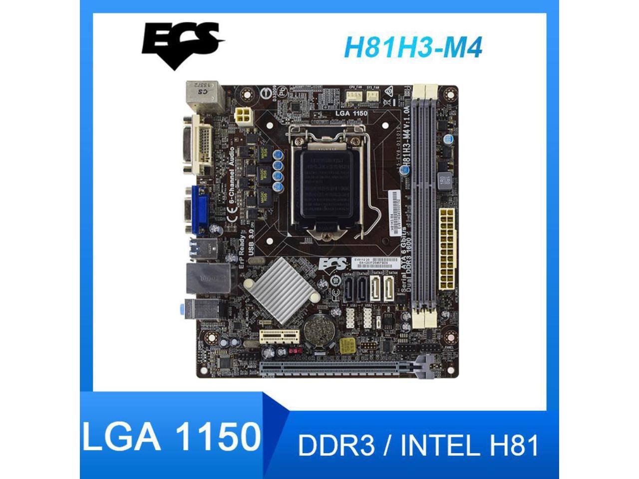 For ECS H81H3-M4 LGA 1150 Motherboard DDR3 Motherboard 1150 PCI-E 2.0