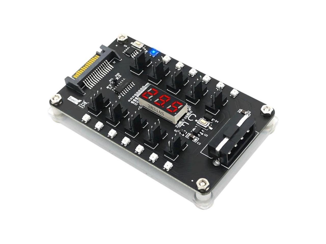 DC12V 3/4Pin Fan PWM Fan Hub Controller 10 Channel 4Pin Fans with 3528