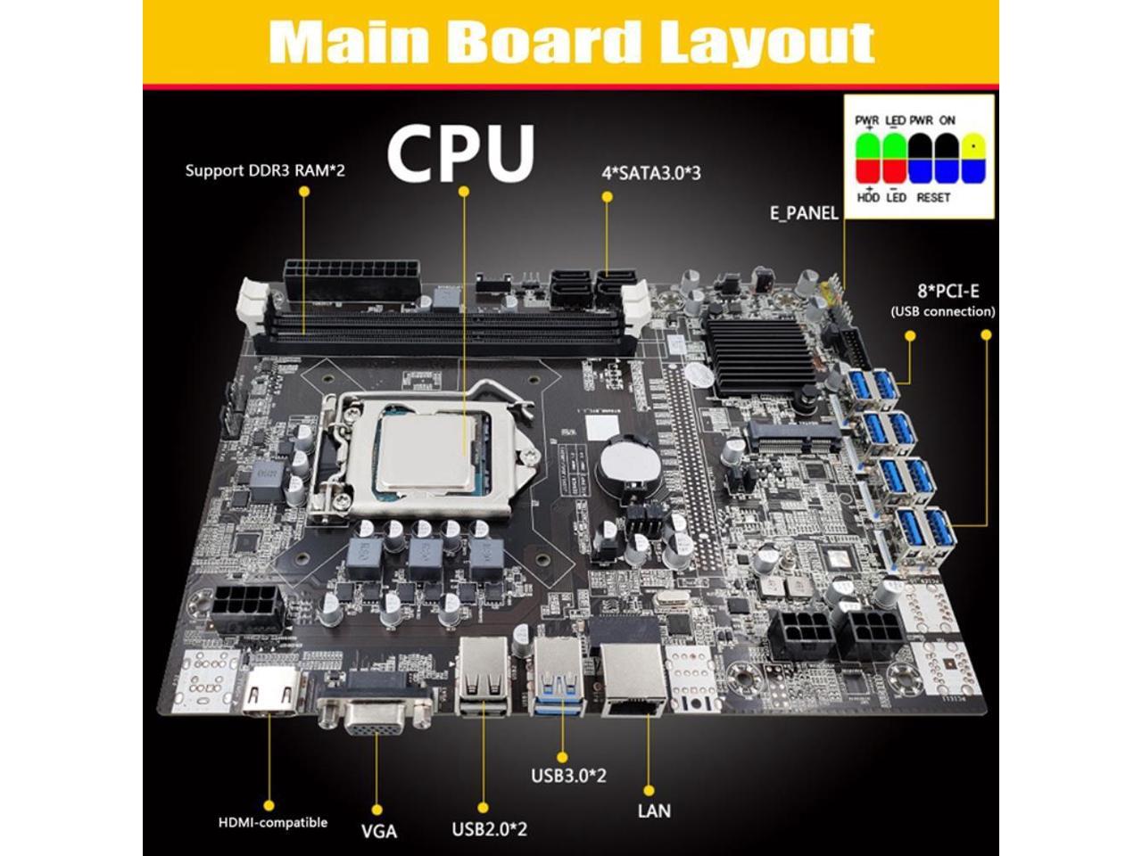 ファイナルバーゲン 5 Btcマイニングマザーボード G630 Cpu Ddr3 4ギガバイト1600mhzのssd Sataケーブル 驚きの値段 Serenco Com Br