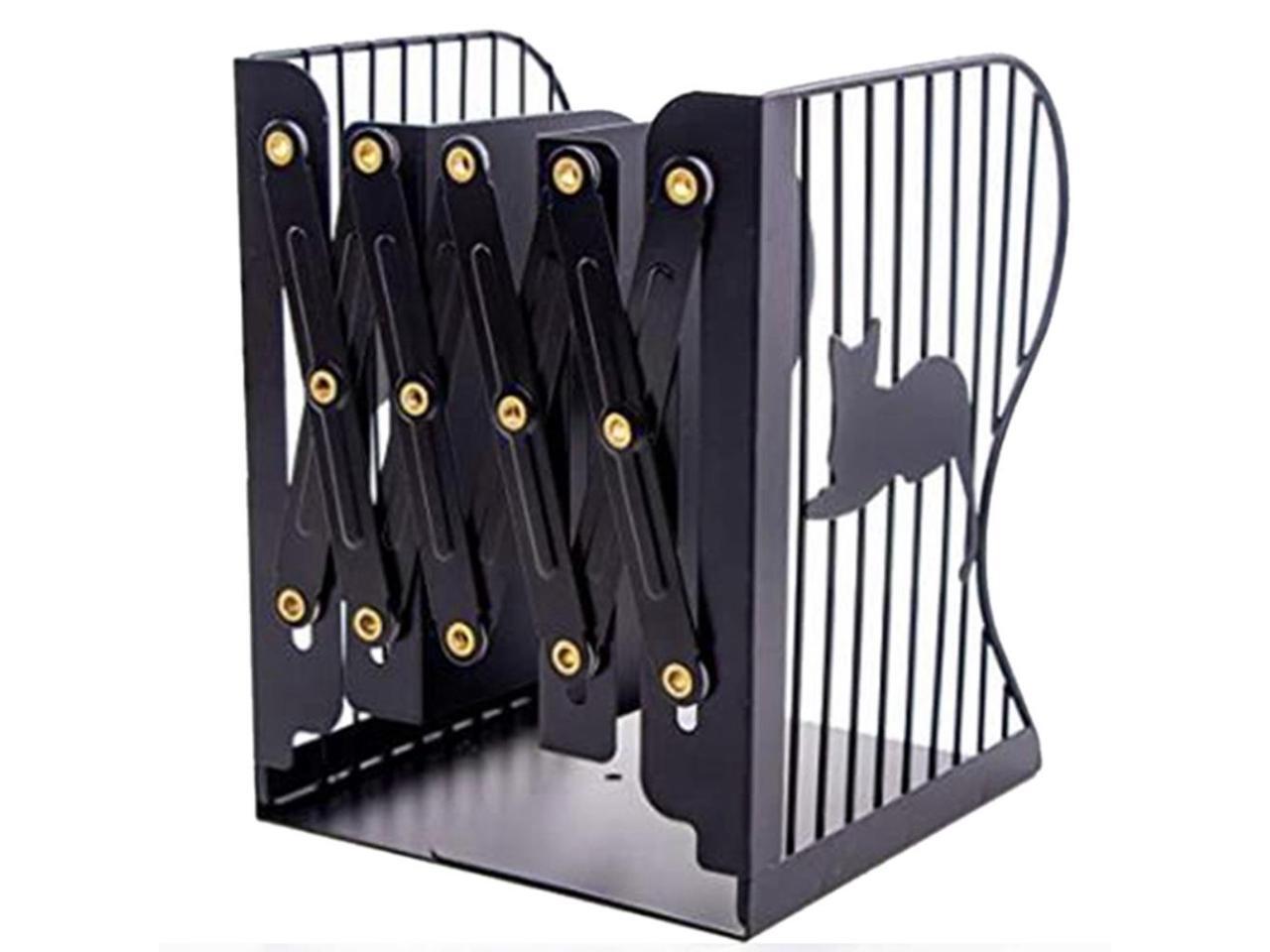 2 Pcs Adjustable Bookends Expandable Bookcase Bookend Metal Book Ends