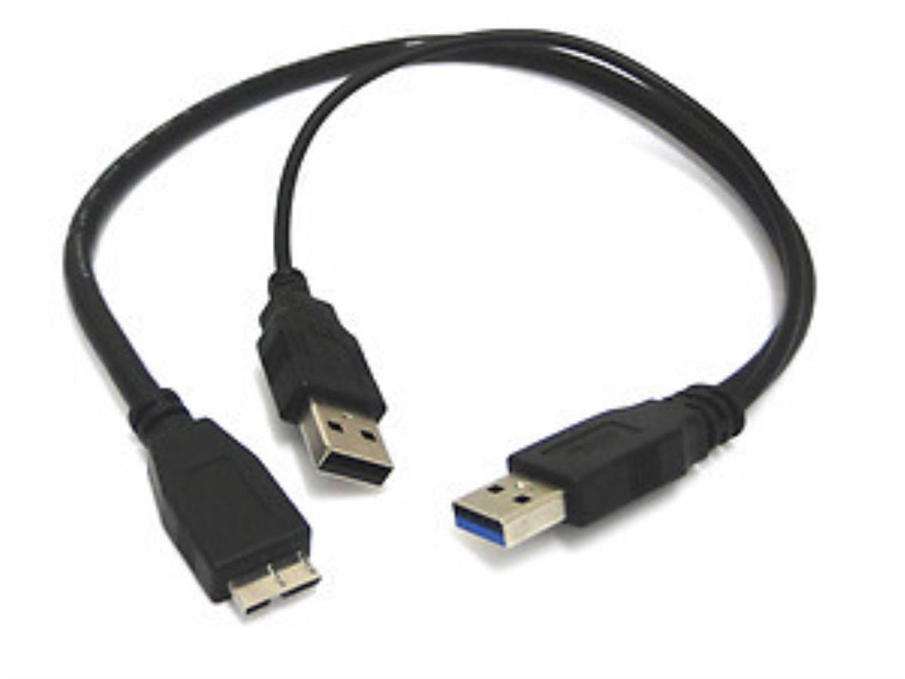 Beskæftiget Sociale Studier Maxim Dual USB 3.0 Cable Adapter Dual USB3.0 A Male to Micro USB 3.0 Y cable with  Extra Power for Mobile HDD - Newegg.com