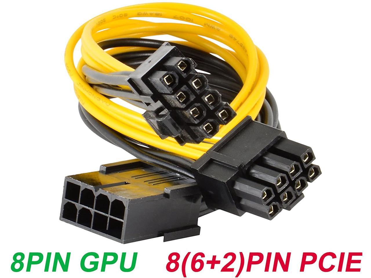 PCIe 8 Pin Female to Dual 8 Pin (6+2) Male PCI Express Adapter Power