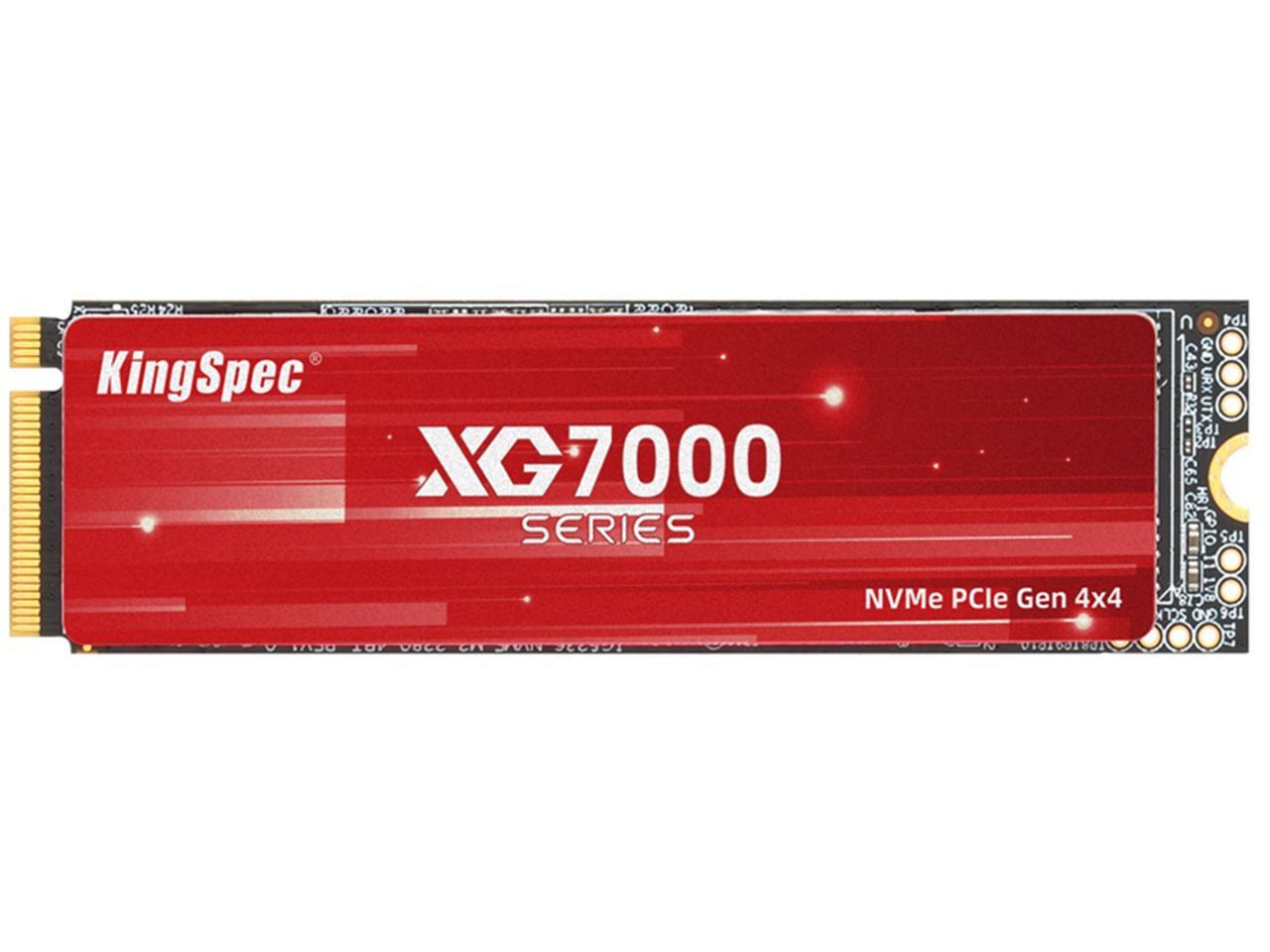 KingSpec XG 7000 4TB M.2 2280 PCIe 4.0x4 NVME 1.4 Speed up to 7400MBs Write Speed Up to 6600MBs Internal Solid State Drive for PS5 PC Desktop Laptop Game-Player with Heatsink
