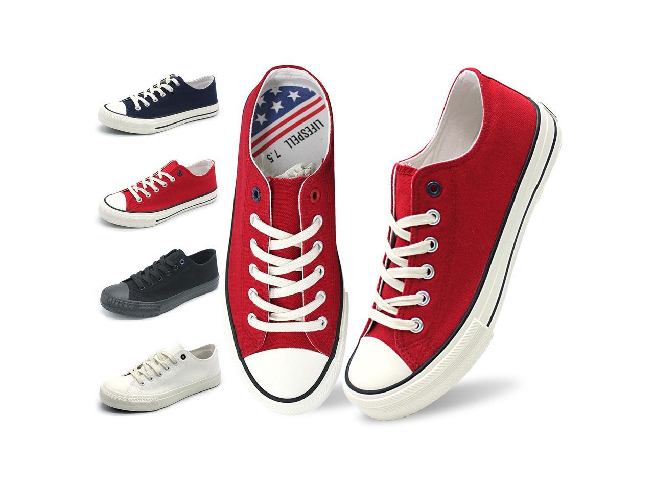 Women's Canvas Shoes Waterproof LowTop Memory Foam LaceUp Sneakers