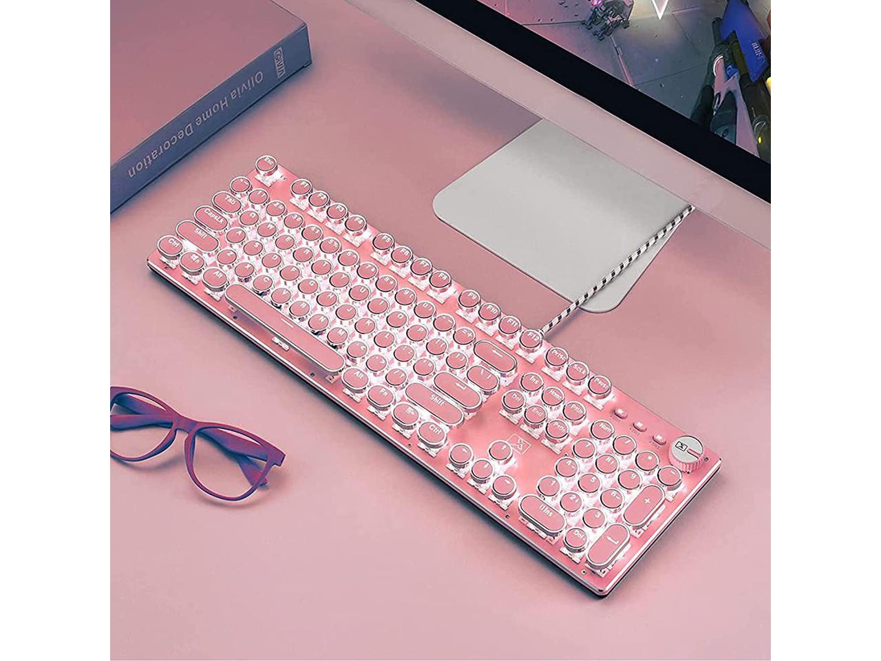 pink typewriter keyboard