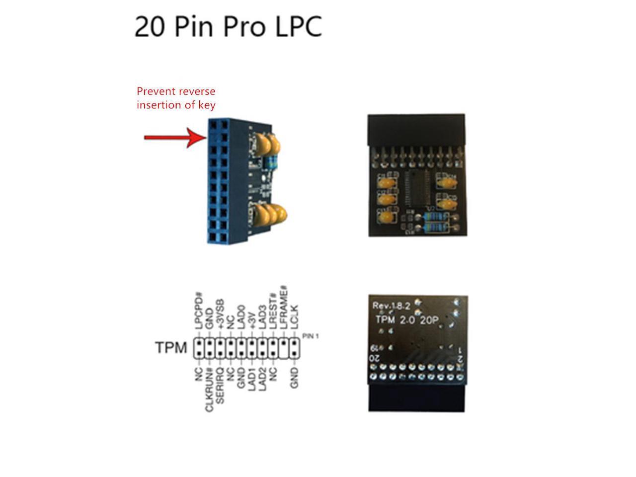 TPM 2.0 Module 20Pin Pro LPC Trusted Platform For ASUS TPM-L R2.0 AOM ...