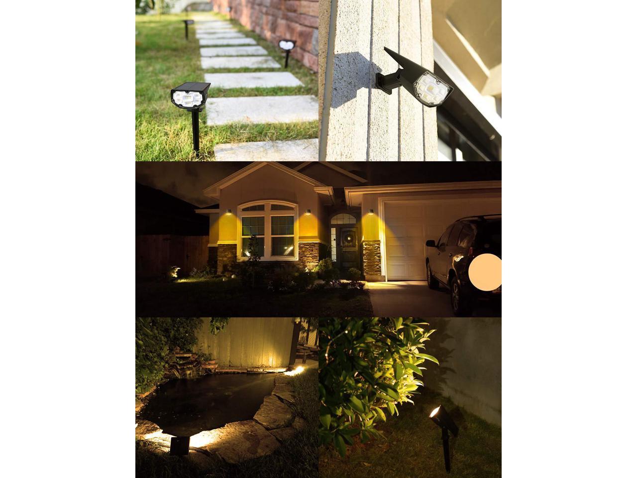 Litom 12 LED Solar Landscape Spotlights IP67 Outdoor Lights for Yard Garden Lamp
