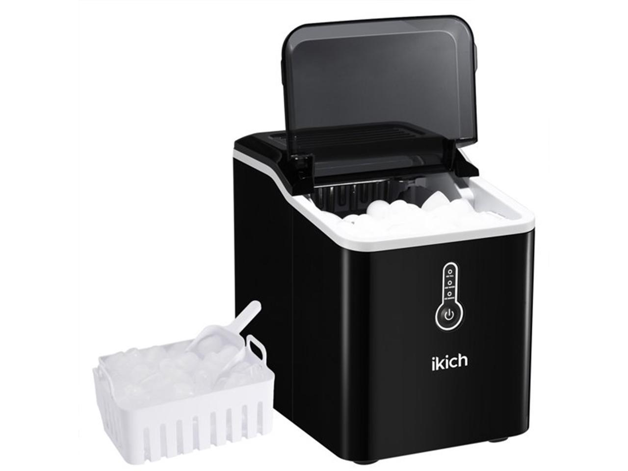 Semi-Auto Cleaning, Ice Scoop & 1.5 lb Basket 26 lbs in Ice 24 Hrs & 2 Size TRUSTECH Ice Maker Portable Ice Machine Countertop Ice Machine for Home Camp Party 9 Ice Cubes Ready in 6 Mins S/L 