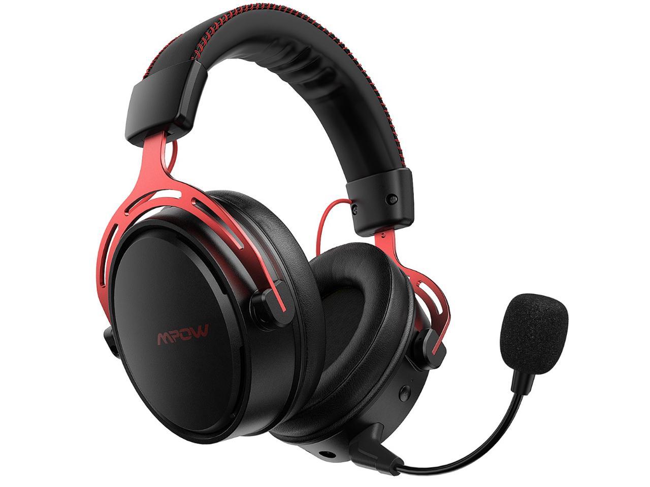 Mpow Over Ear Kopfhörer mit Noise Cancelling LED Gaming Bass Surround Headphone 