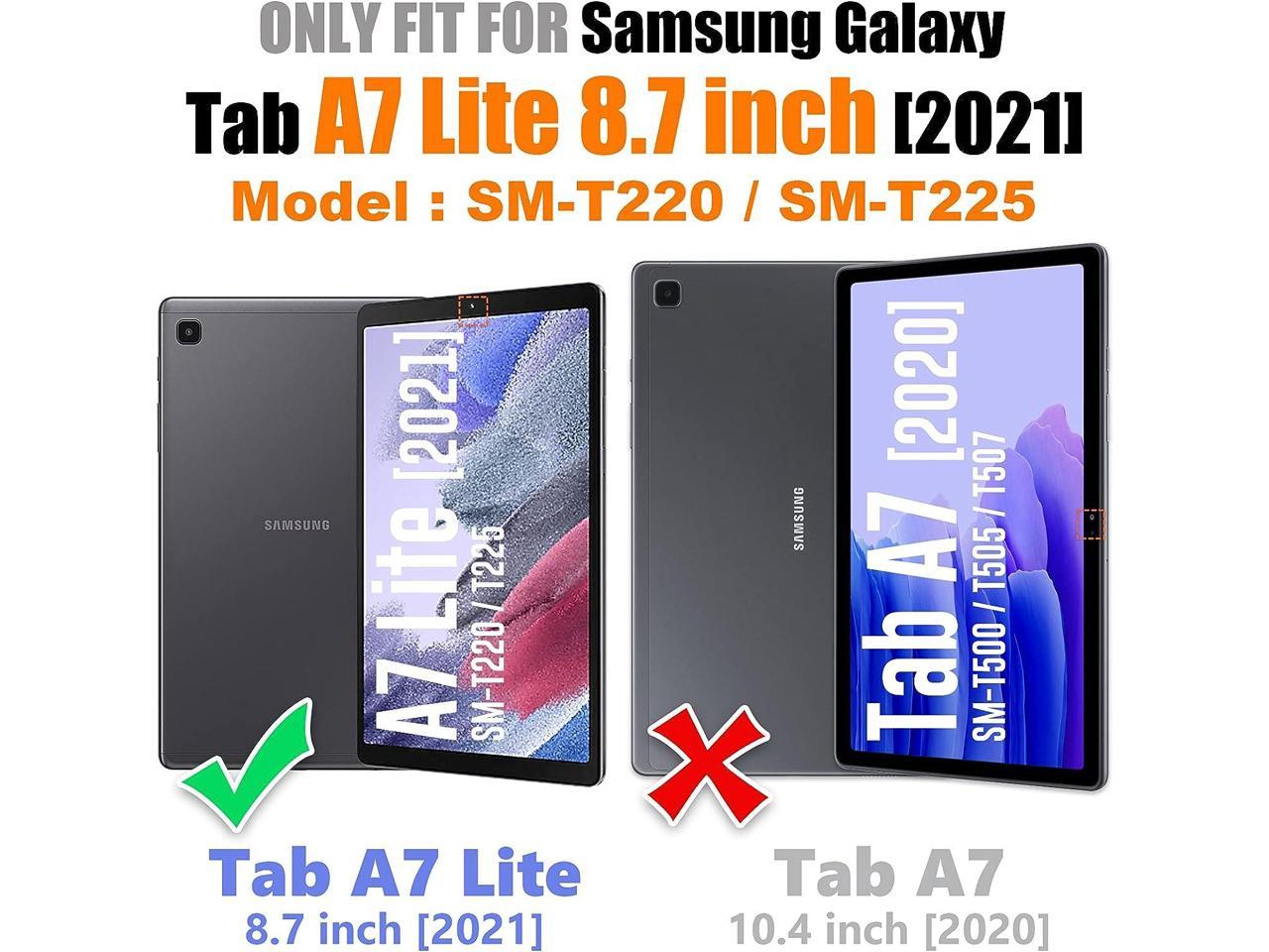 Shockproof Galaxy Tab A7 Lite Case for SM-T220/T225/T227 Black/Blue Screen Protector SEYMAC Samsung Galaxy Tab A7 Lite Case 8.7 Inch 2021 with Shoulder Strap Hand Strap 360 Rotating Stand 