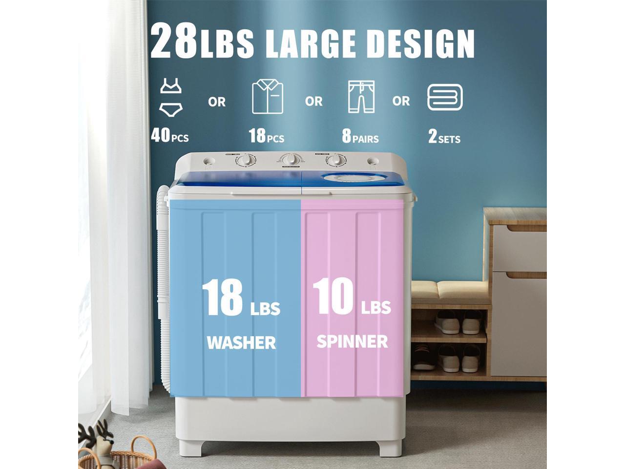Auertech Portable Washing Machine, 28lbs Mini Twin Tub Compact Washer