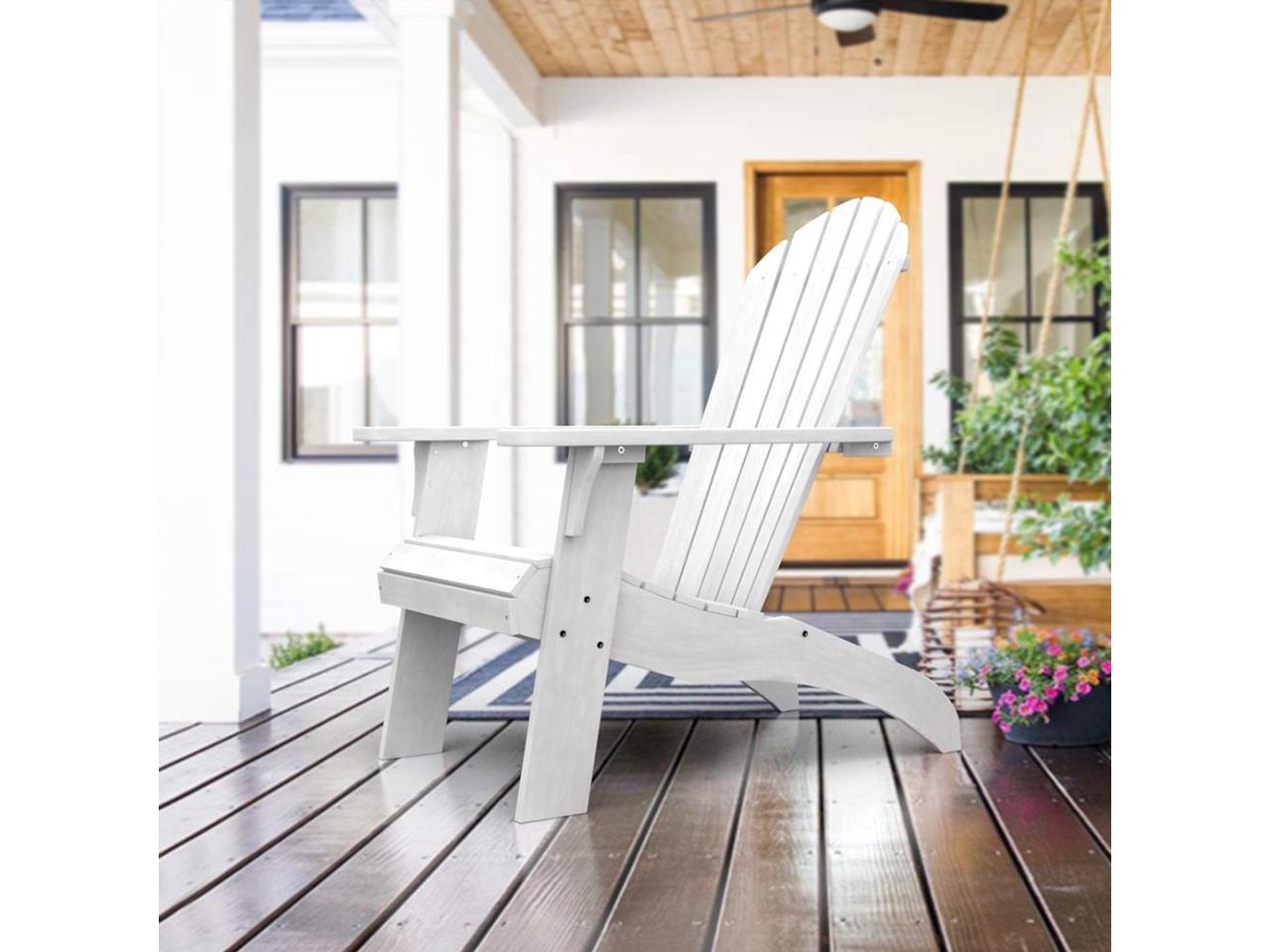 PolyTEAK King Size Adirondack Chair, White AdultSize, Weather