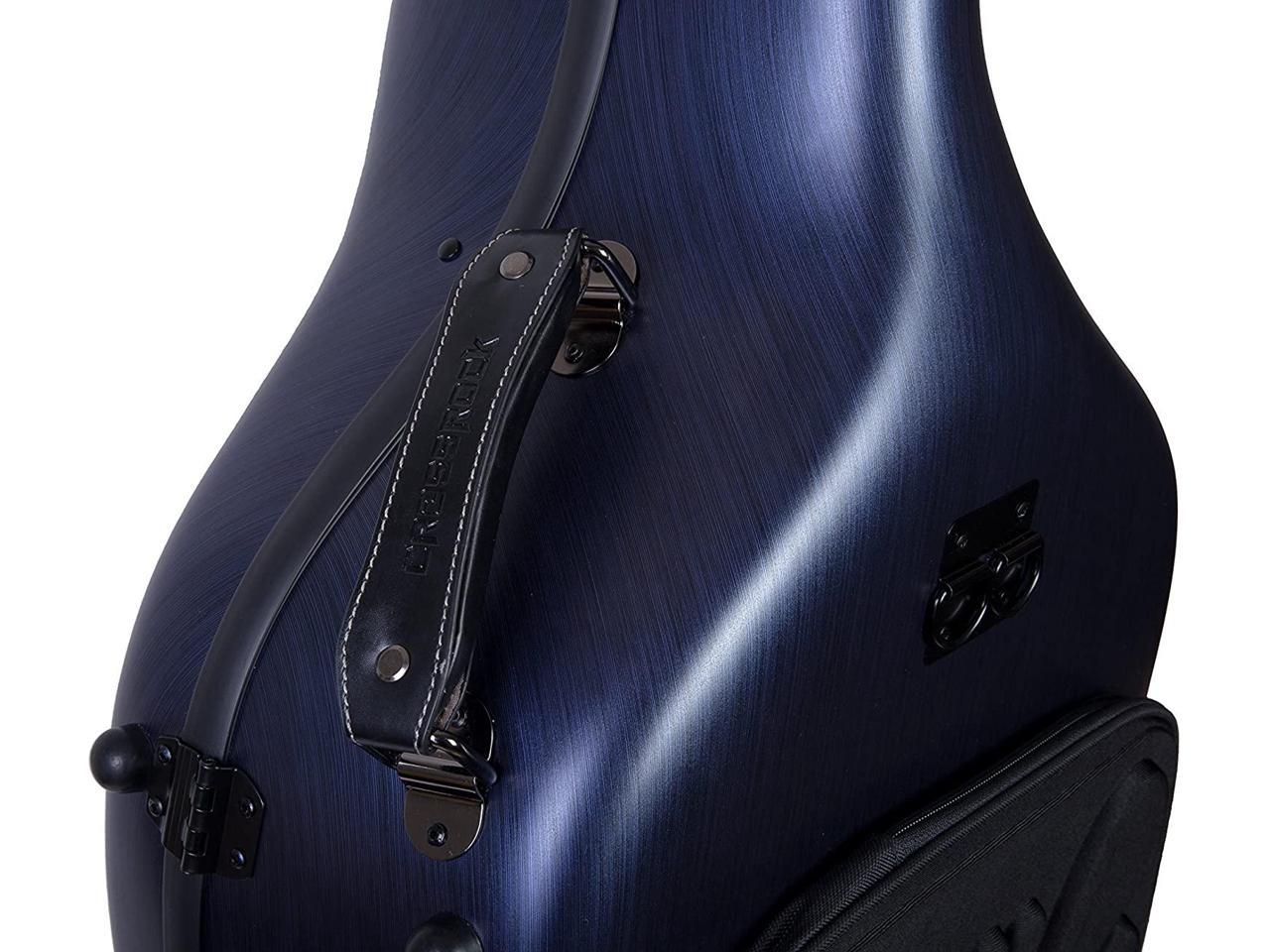 Crossrock CRF1000CEFBLHT Cello Case Wheels In Blue Poly Carbon Composite For 4/4 Full Size With Backpack 