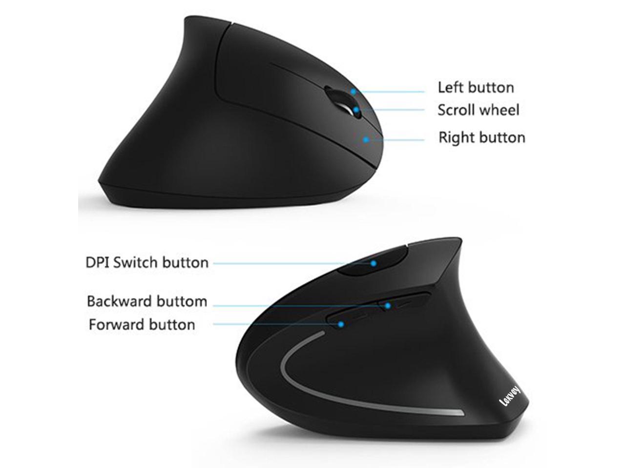 lekvey wireless left hand ergonomic vertical mouse