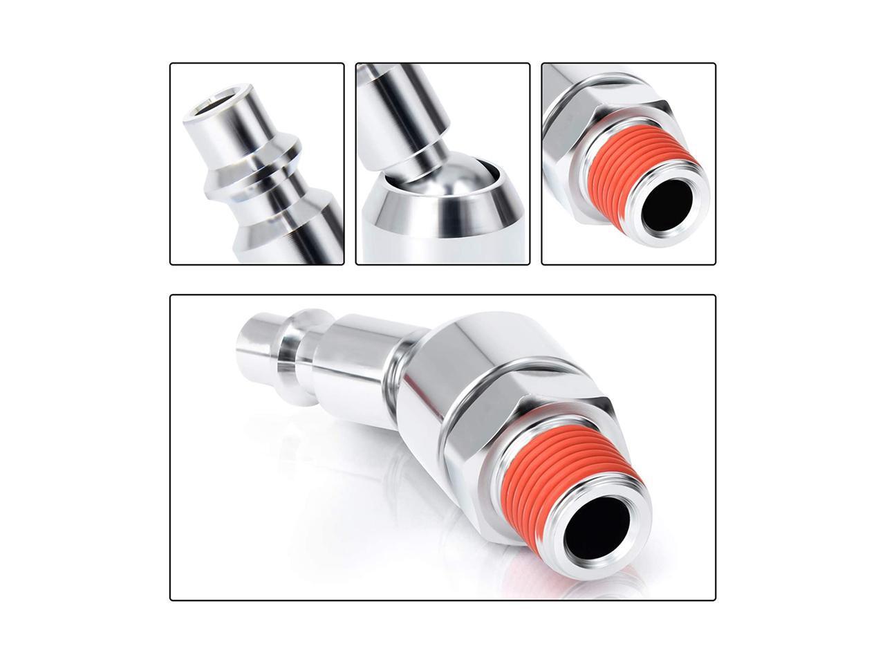 4 Pieces 1/4 Inch NPT 360 Degree Swivel Air Hose Connector 1/4 Inch