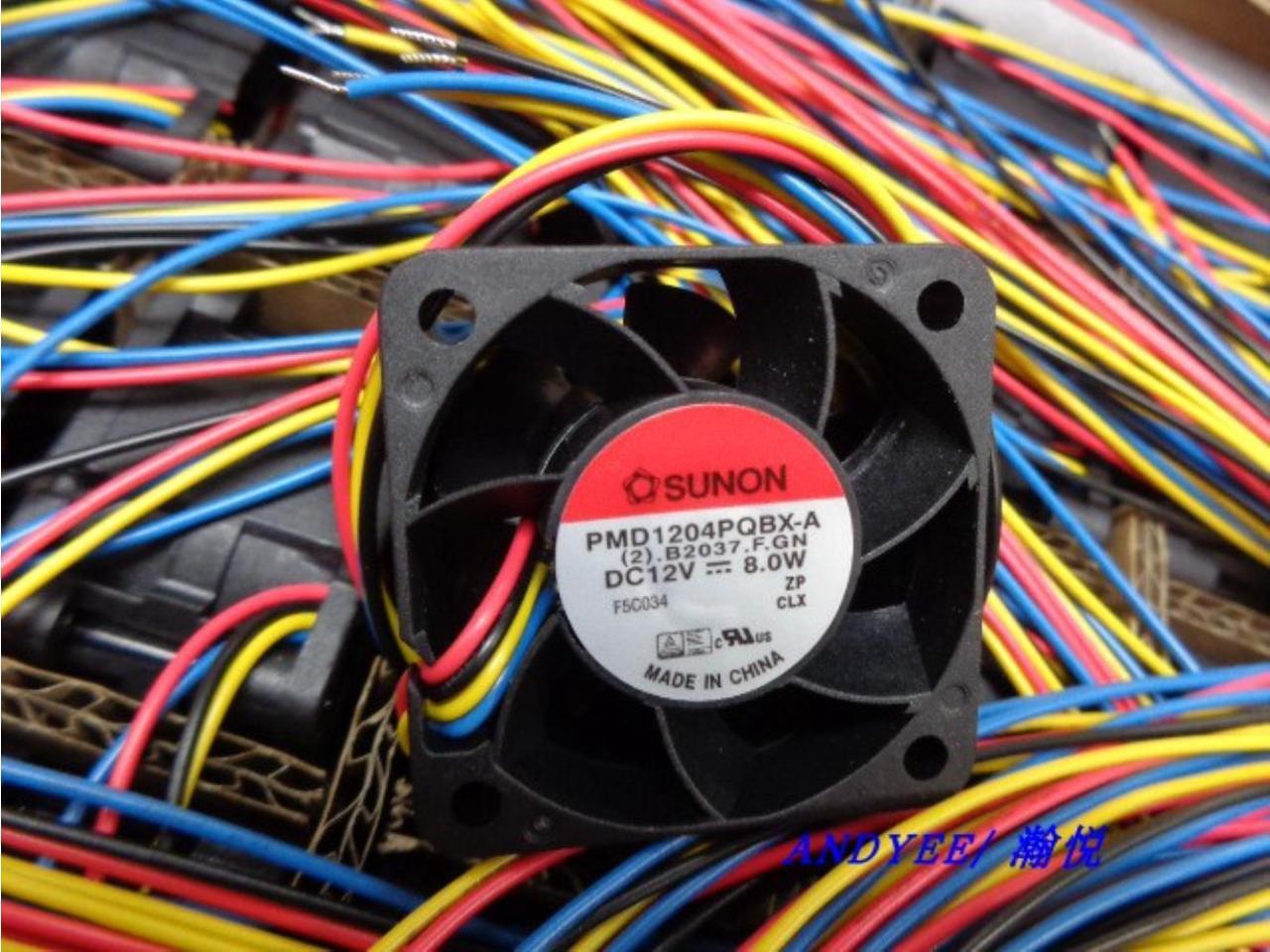 SUNON PMD1204PQBX-A (2). B2037.F.GN DC 12V 8W 40x40x28mm 4-wire Server ...