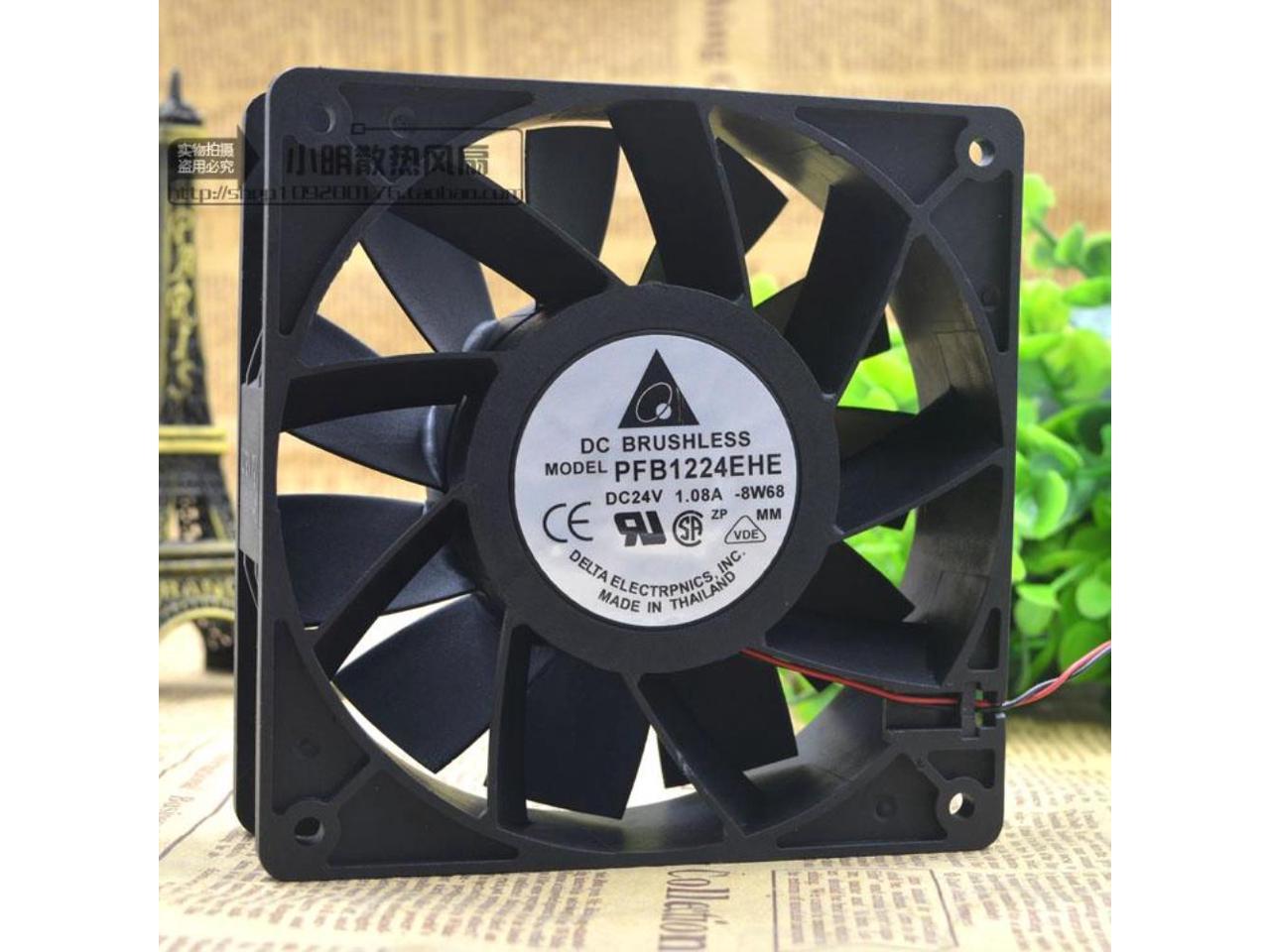 for Delta PFB1224EHE 12CM 12038 24V 1.08A Two-Wire Inverter Fan 
