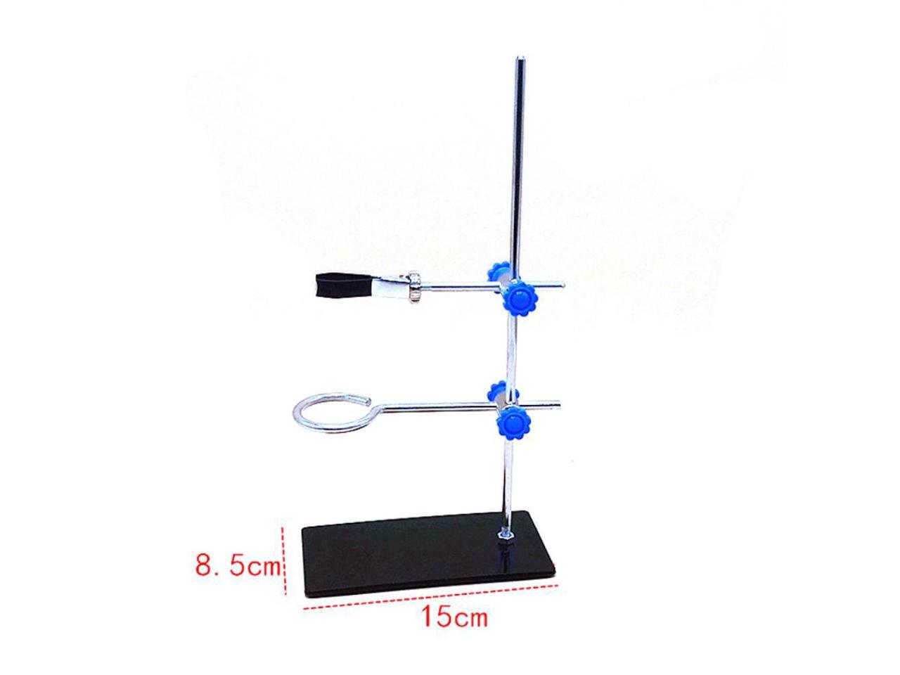 Portable 30cm retort stand iron stand with clamp clip laboratory ring