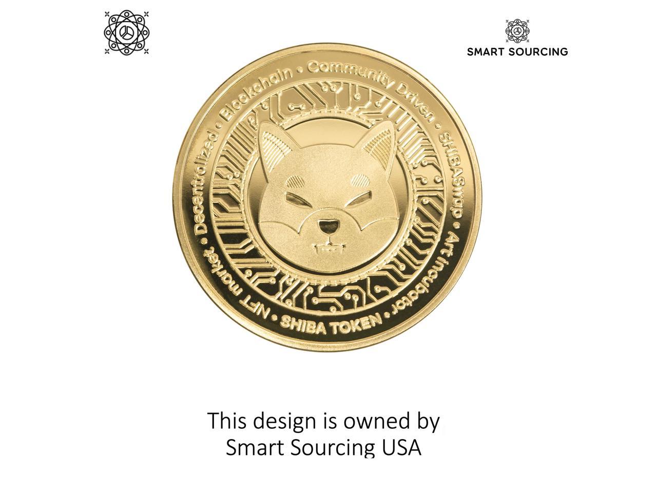 Shiba Inu Shib Coin Commemorative Token Coin Physical Dogecoin Display Case 