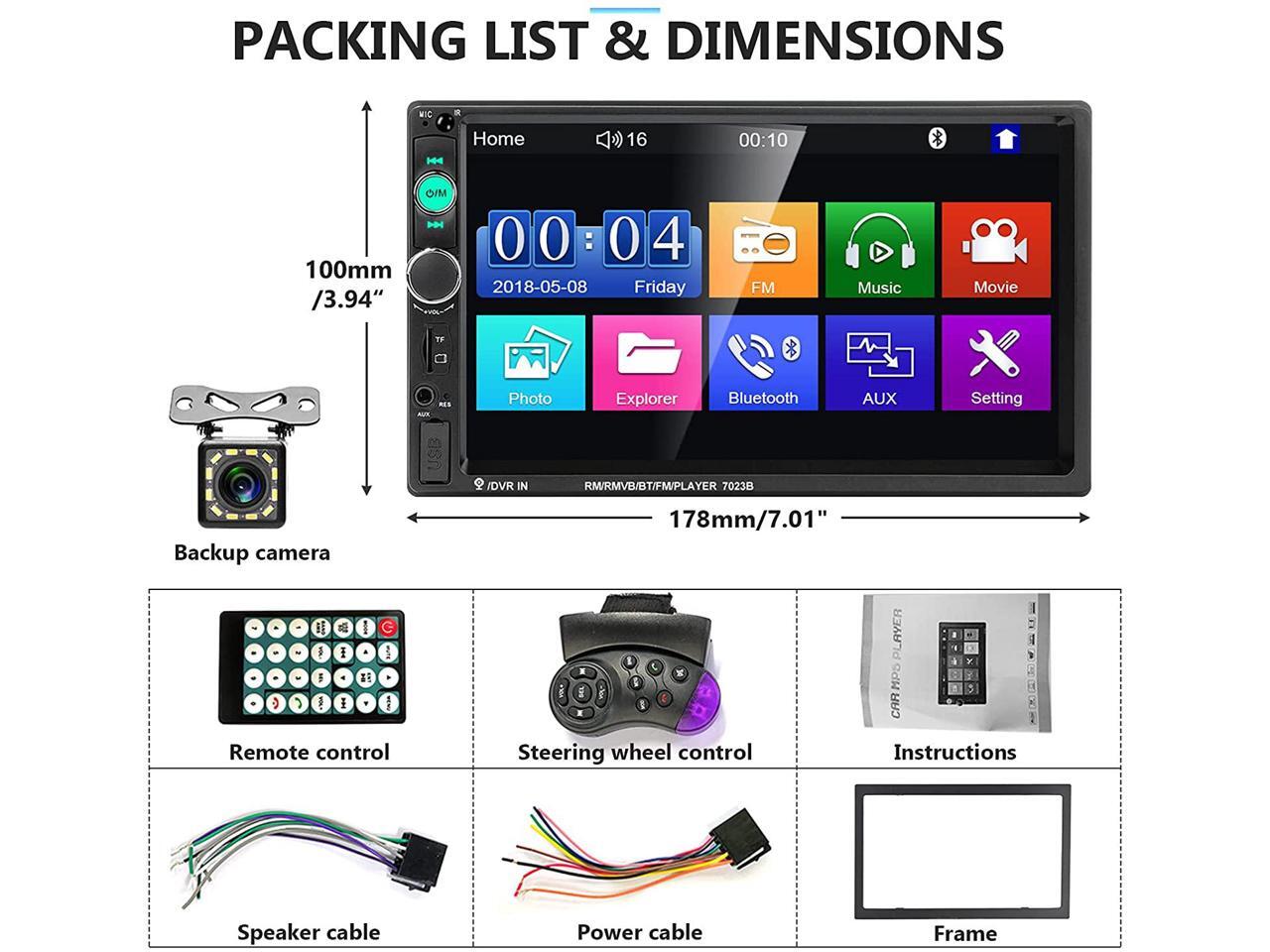 Car Stereo 2 Din Car Radio 7 Inch MP5 Player with HD Touch Screen