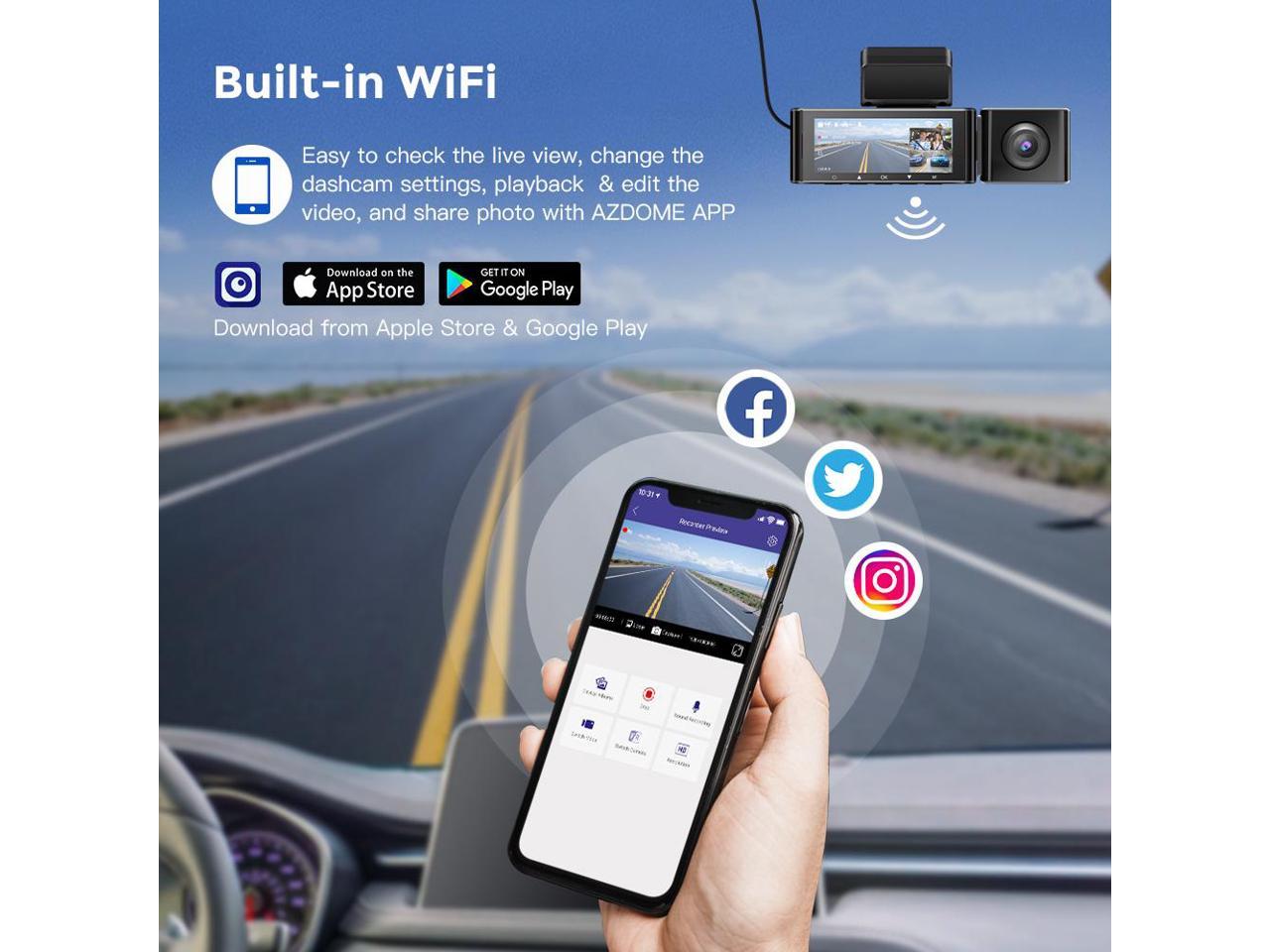 APP REMOTELY Control Dual Dash Cam Front and Cabin JIMI JC200 Dash Camera for Cars 3G WiFi Car Camera 1080P FHD Infrared Night Vision Car DVR Driving Recorder with Professional GPS Tracking System
