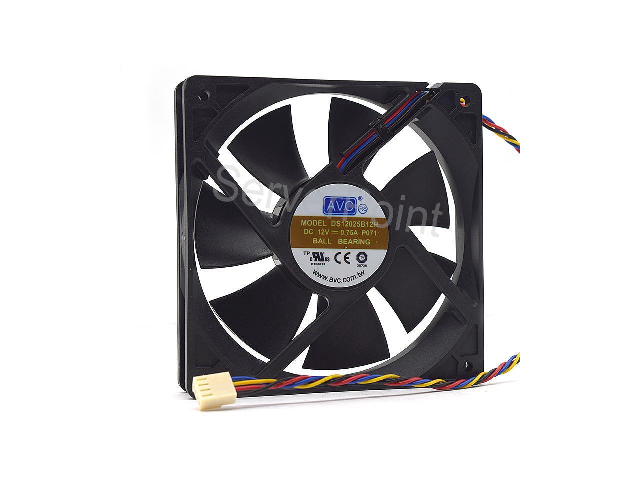 for AVC 12025 12cm DS12025B12H 12V 0.75a dual ball 4 wire temperature