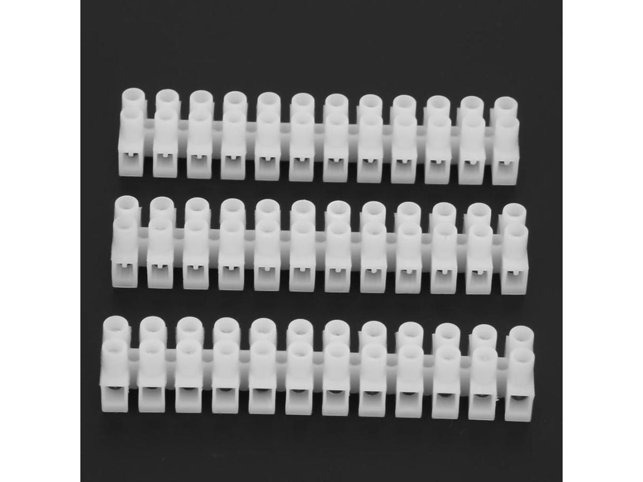 3PCS PA10H12P White 12 Way Screw Terminal Block Electrical Wire